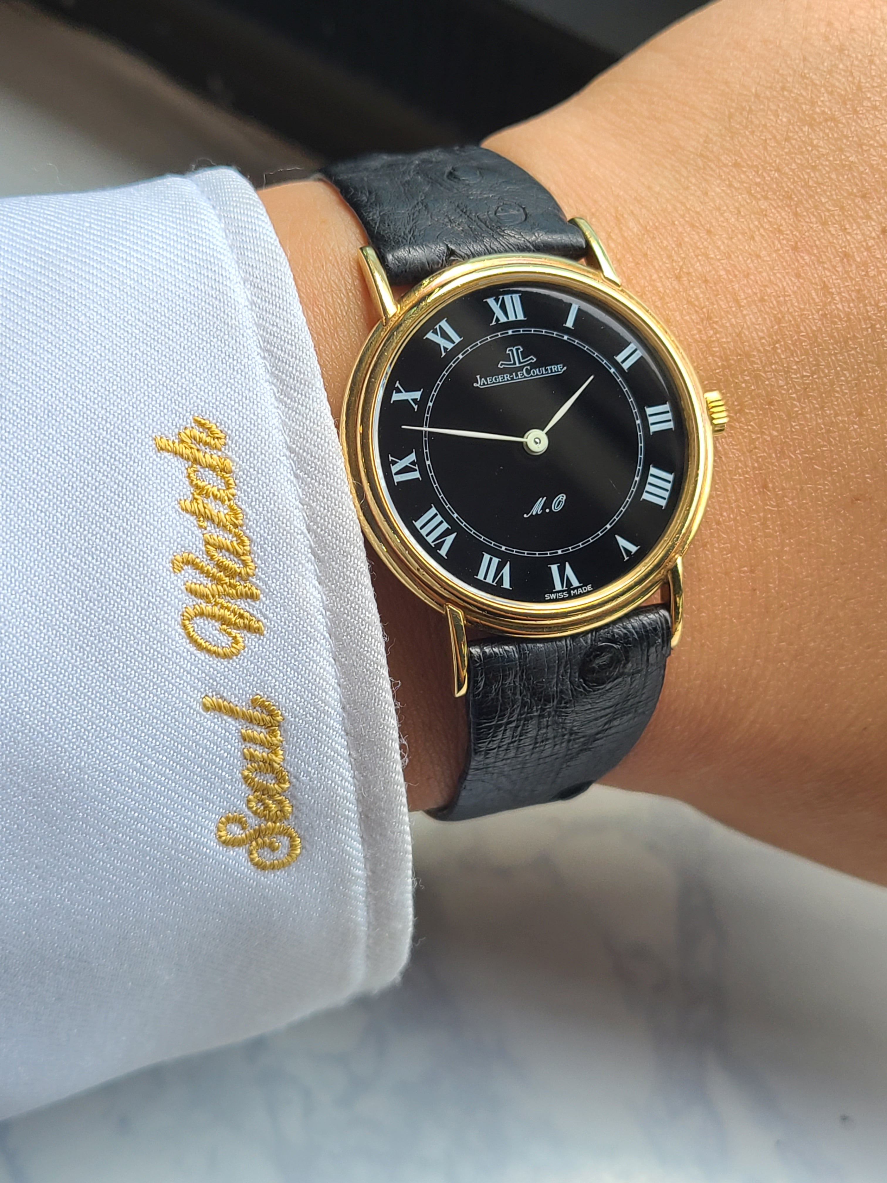 Jaeger Lecoultre Classic Ultra-Slim 18K 예거르쿨트르 클래식 블랙 다이얼 화이트로만 18k 옐로우골드 금통