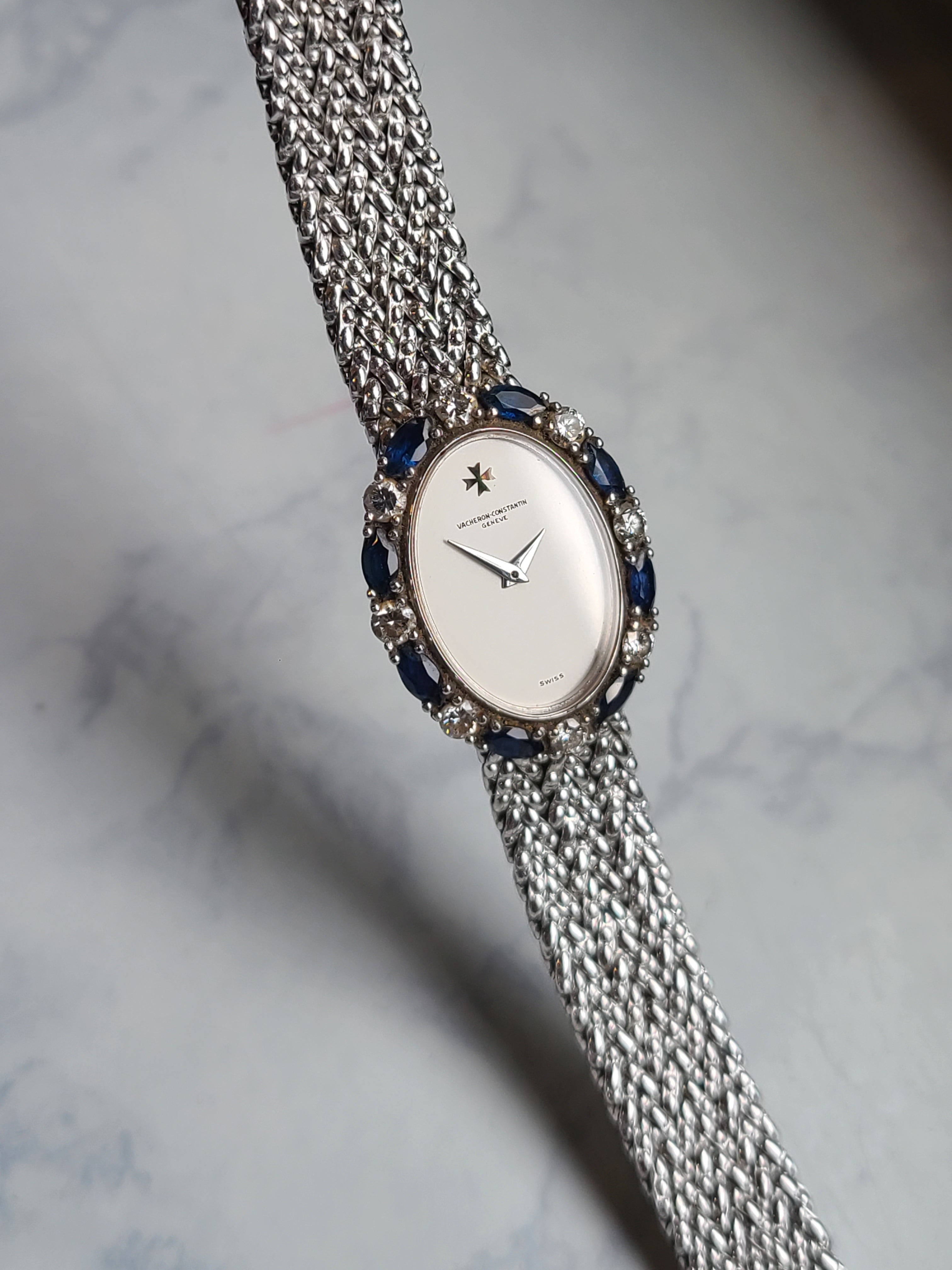 Vacheron Constantin Art Deco 18K WG 바쉐론콘스탄틴 아트데코 다이아 사파이어 18K 화이트골드 빈티지 여성용