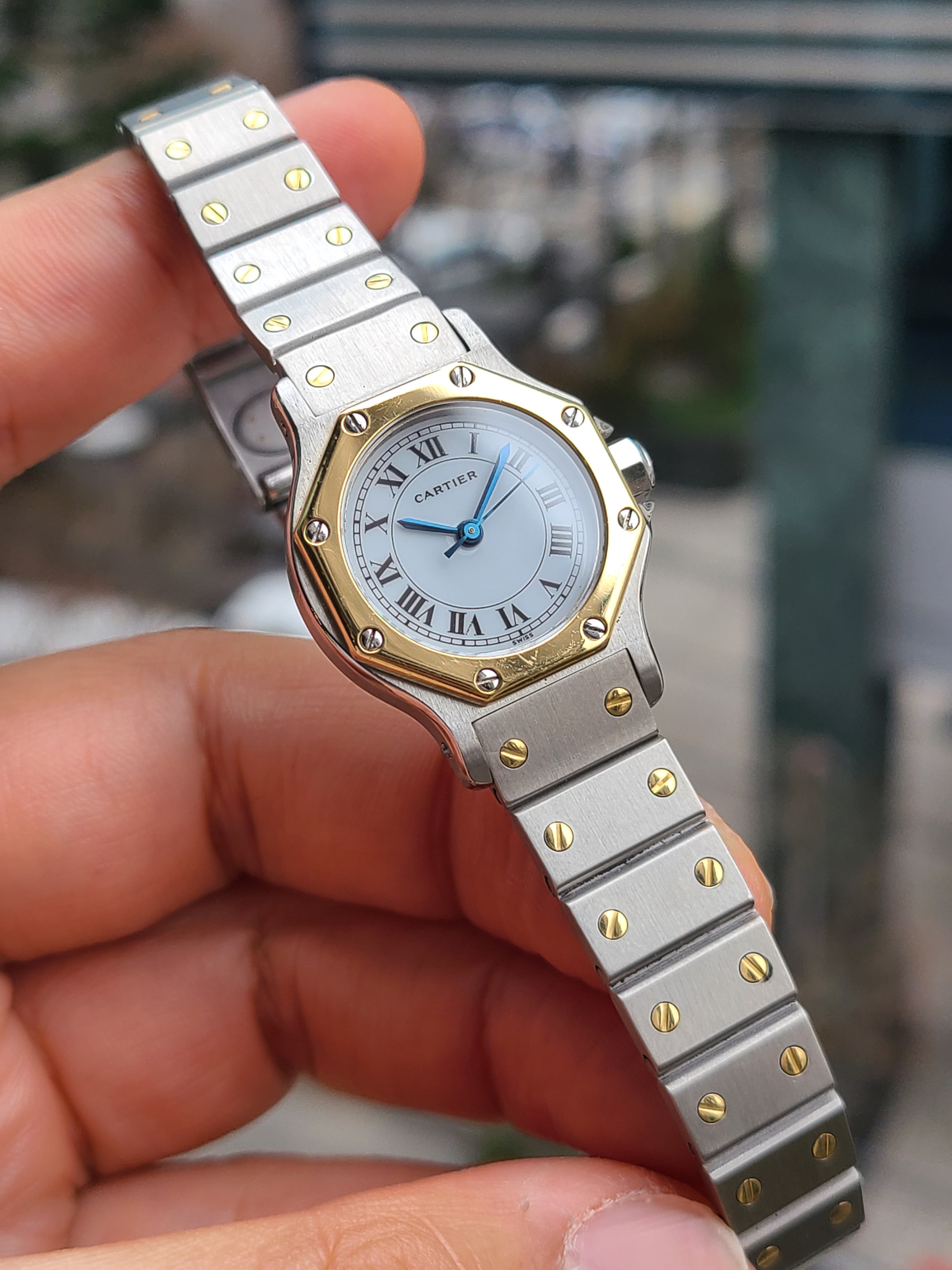 Cartier Santos Octagon SM 까르띠에 산토스 옥타곤 18K 콤비 SM 스몰 사이즈 여성용