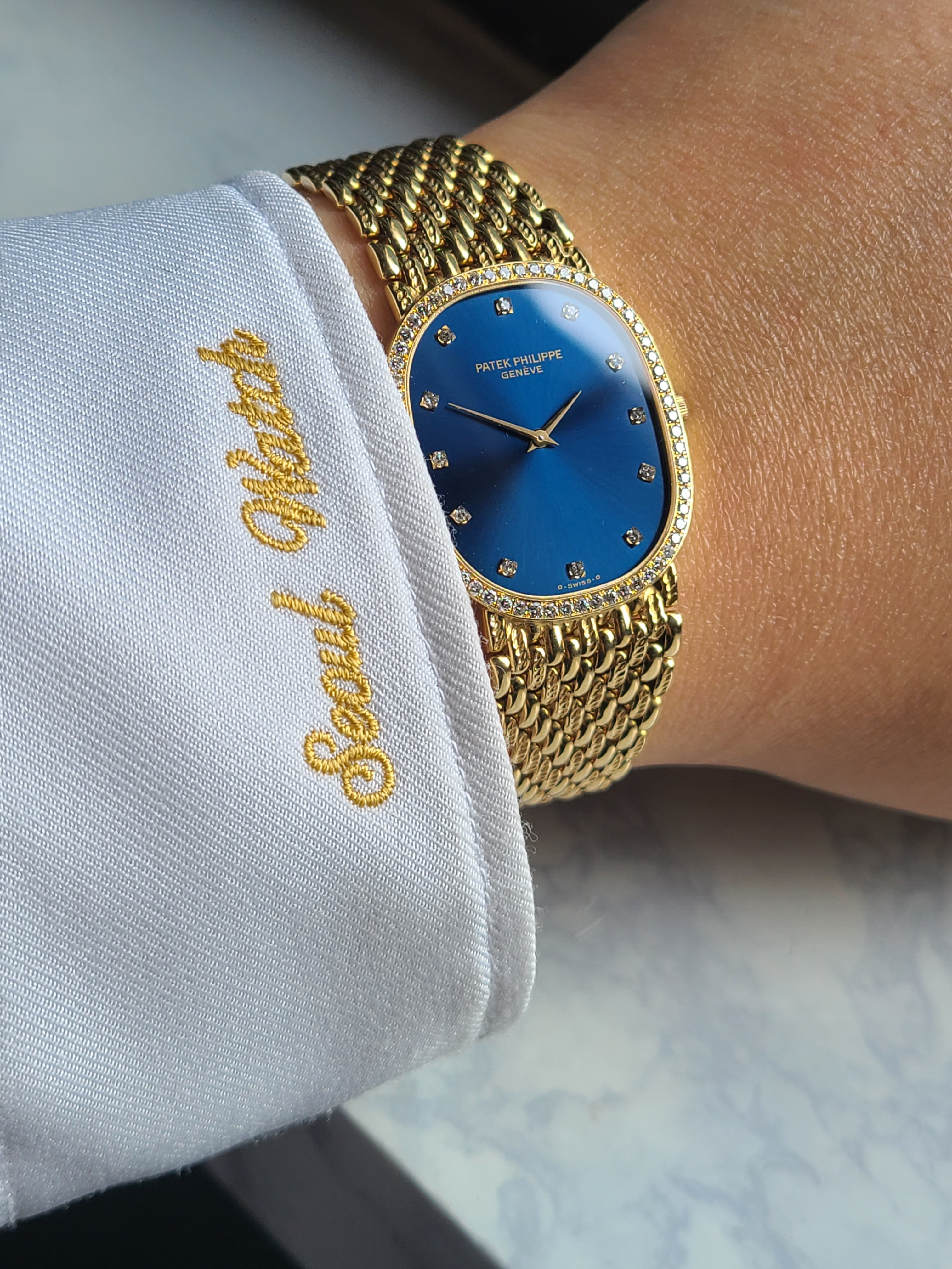 Baume Patek Ellipse 18K YG 파텍필립 보메메르시에 골든 엘립스 커스텀 18K 옐로우골드 다이아 금통
