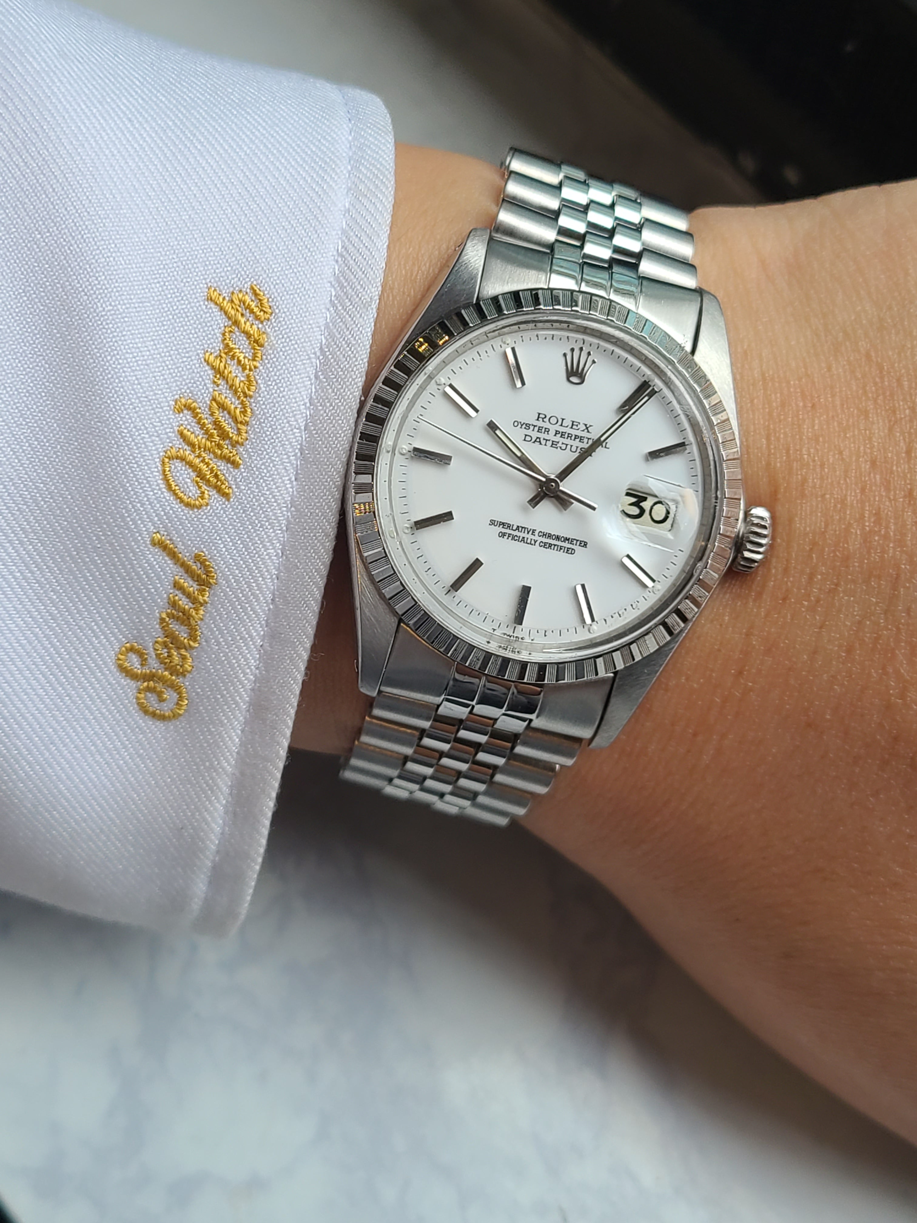 Rolex Datejust White Dial Vintage 롤렉스 데이저스트 36 화이트다이얼 엔진턴드베젤 빈티지