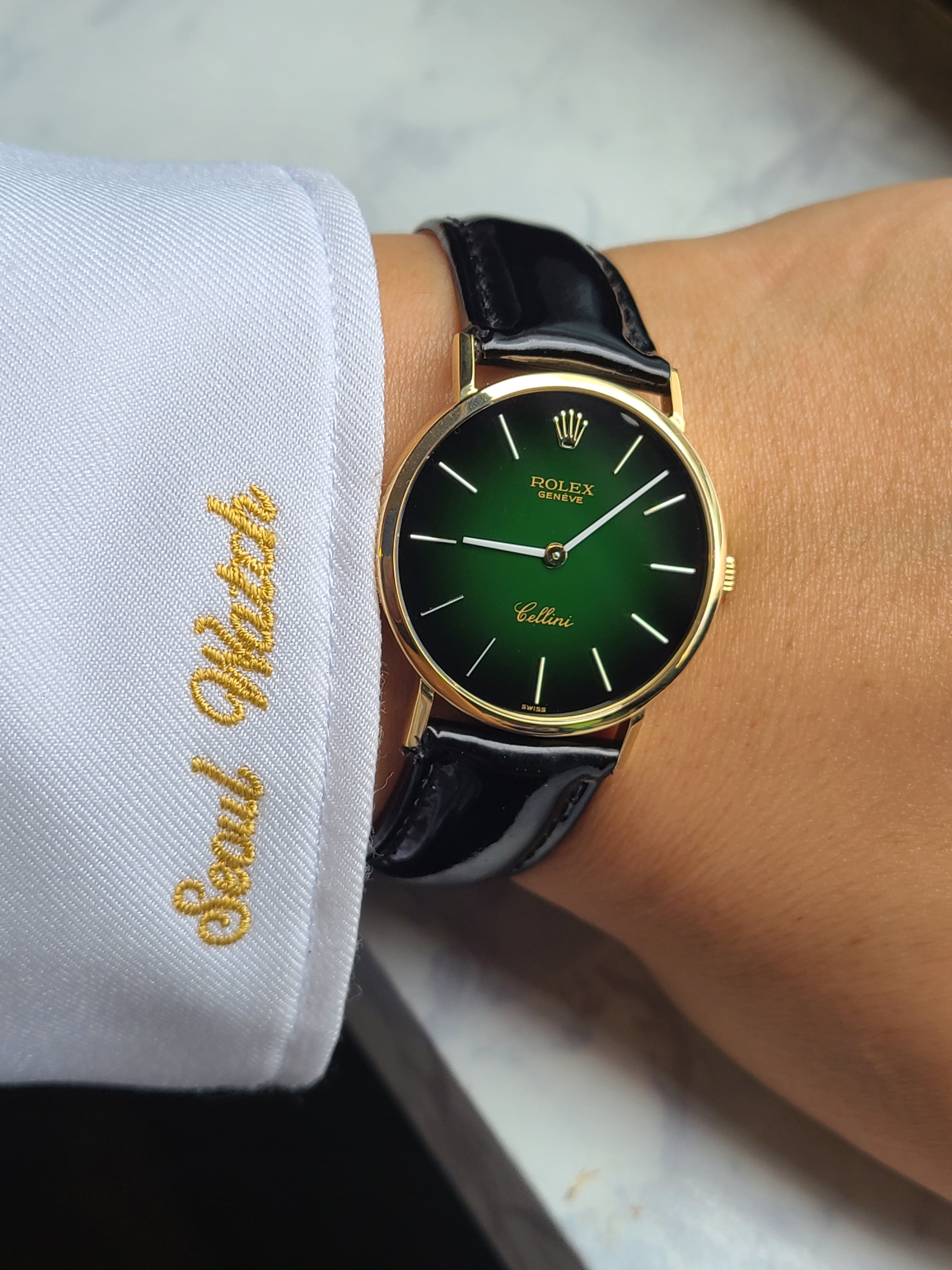 Rolex Cellini Olive Green 18K Solid YG 롤렉스 셀리니 올리브그린 비네트 18K 옐로우골드 금통 남성용