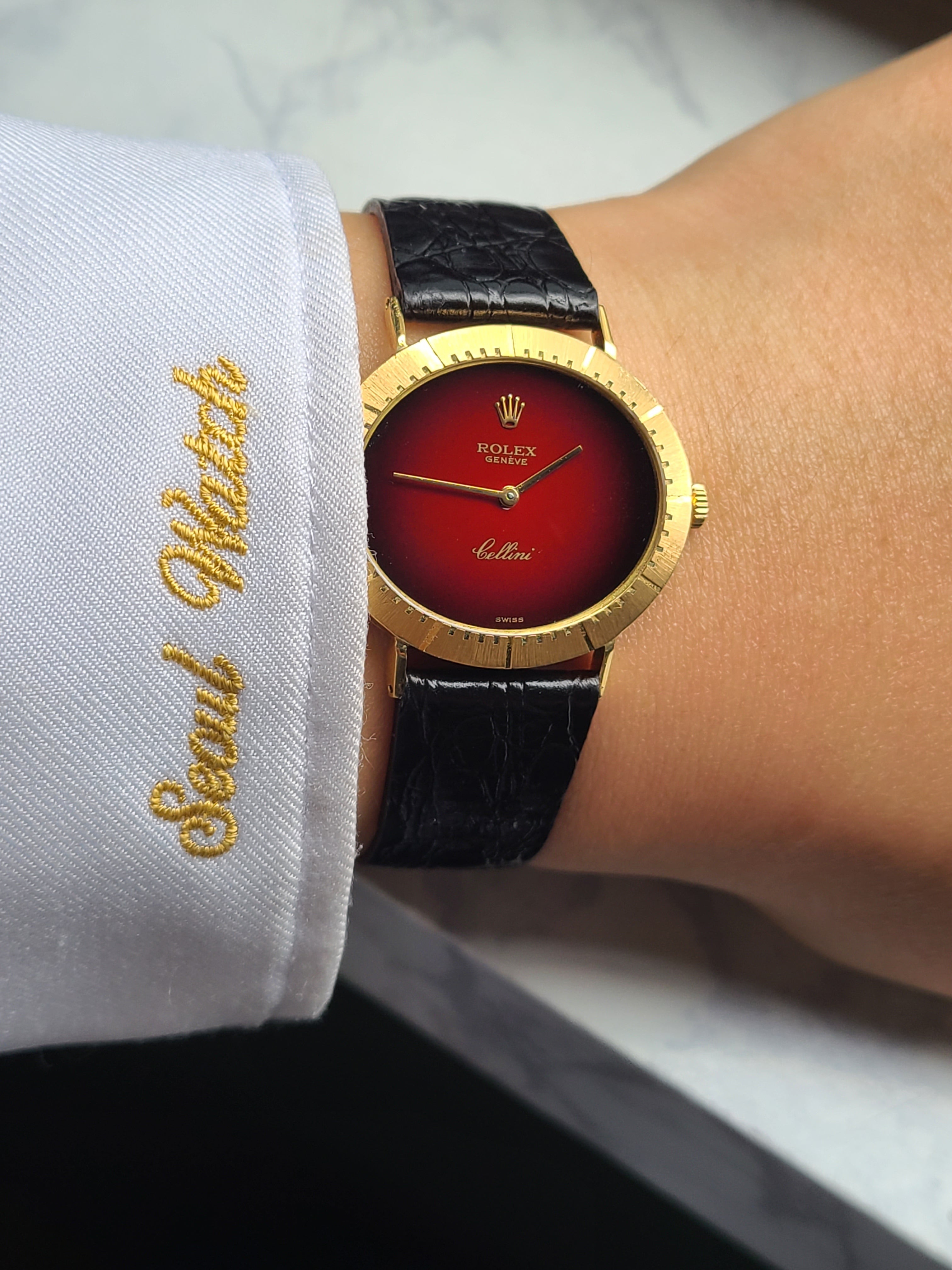 Rolex Cellini Oval Gold 18K YG 롤렉스 셀리니 오벌형 UFO 케이스 레드 비네타 18K 옐로우골드 금통 엘립스 남성용 빈티지