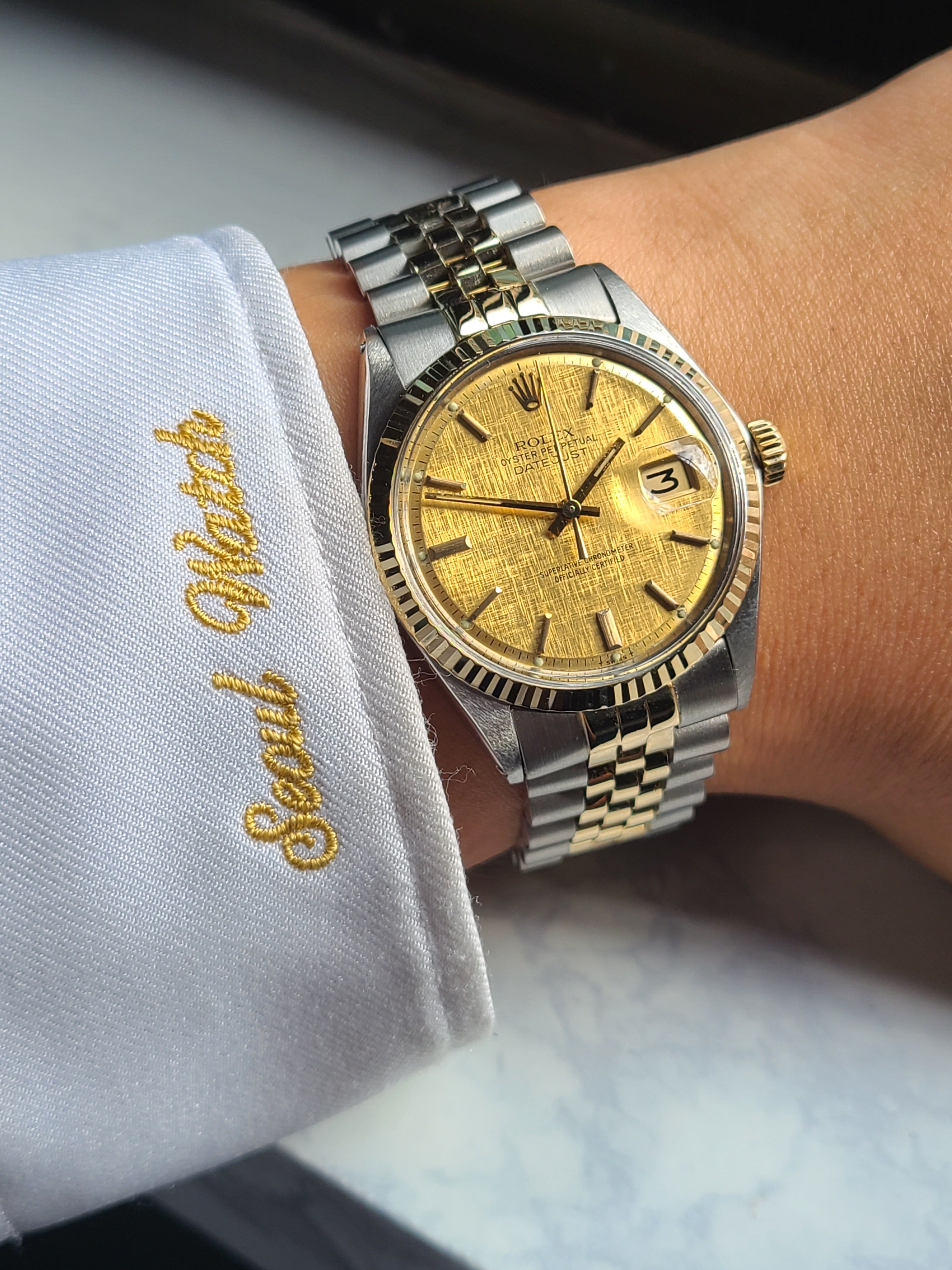 Rolex Datejust Gold Linen Dial 롤렉스 데이저스트 36 린넨 다이얼 콤비 빈티지
