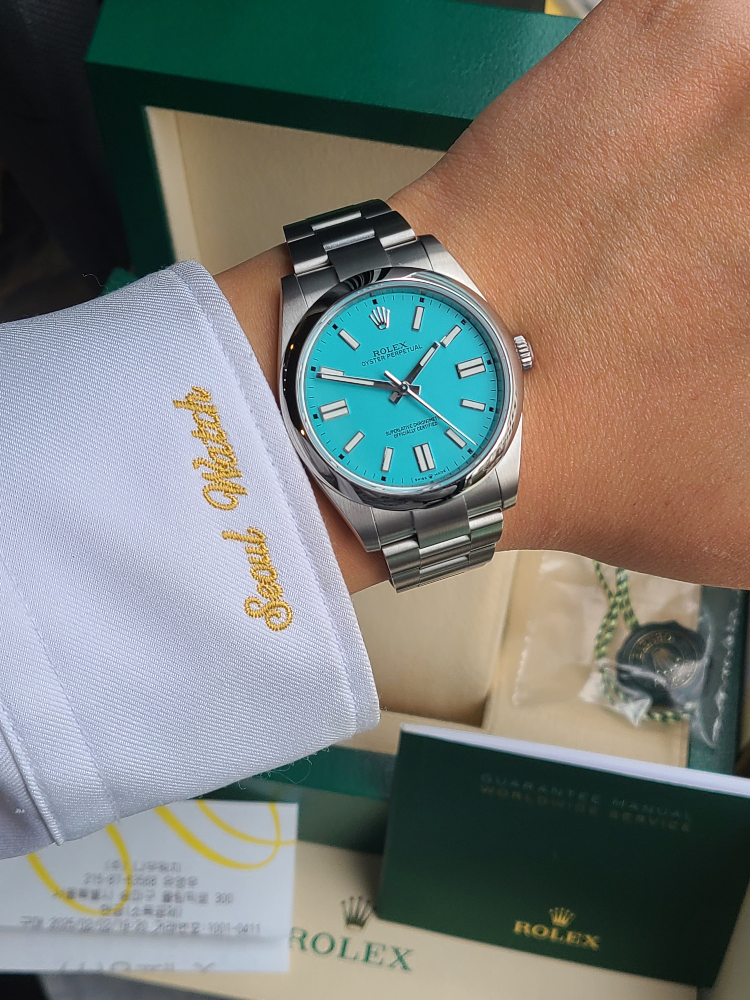 Rolex Oyster Perpetual 41mm 124300 롤렉스 오이스터 퍼페추얼 OP 41 더콰이즈 블루 124300 국내 풀세트