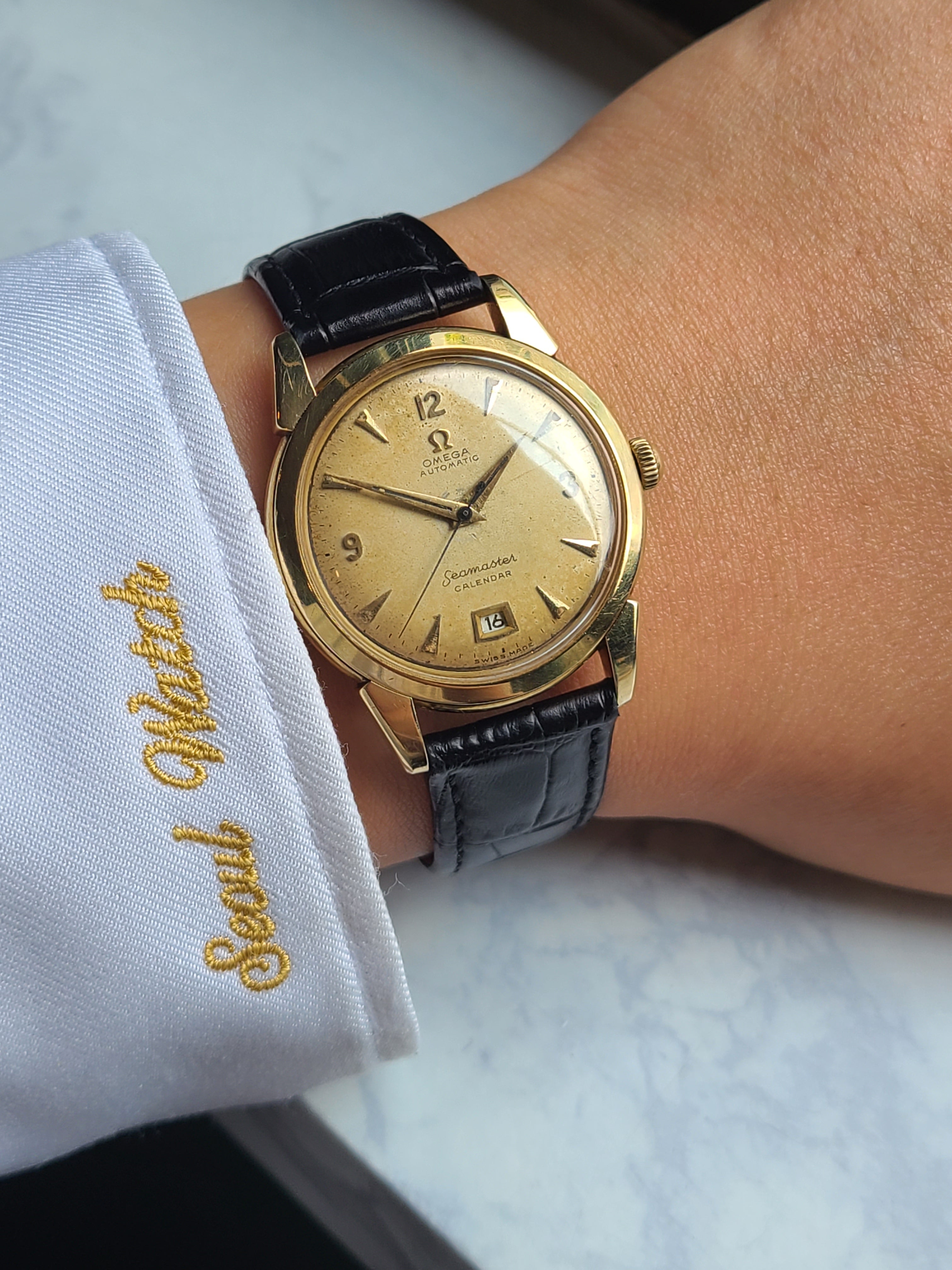 Omega Semaster Arabic 14K YG Solid 오메가 씨마스터 아라빅 14K 옐로우골드 금통 빈티지