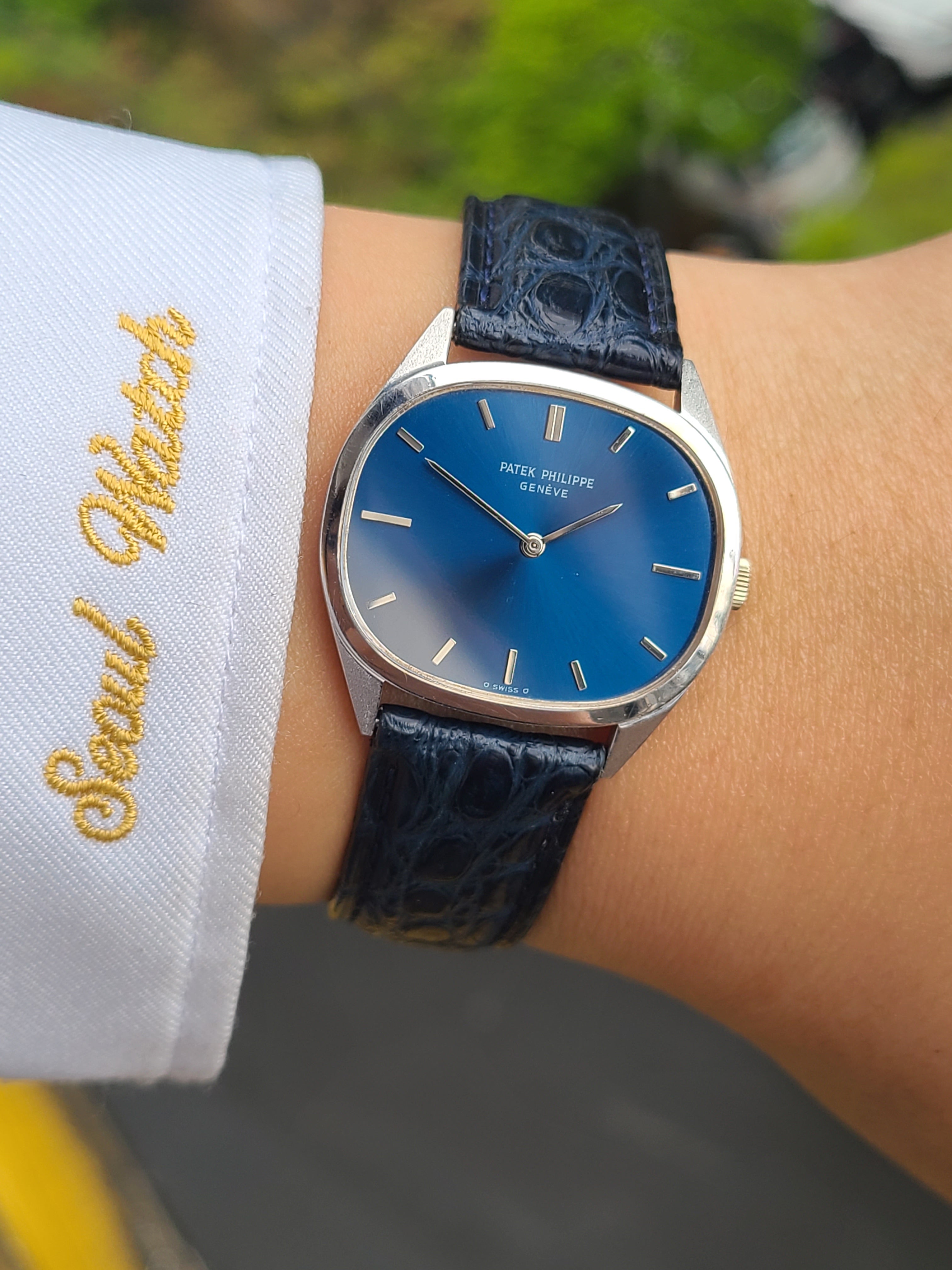 Patek Philippe Golden Ellipse Men's 파텍필립 골든 엘립스 블루 다이얼 18K 화이트골드 수동 남성