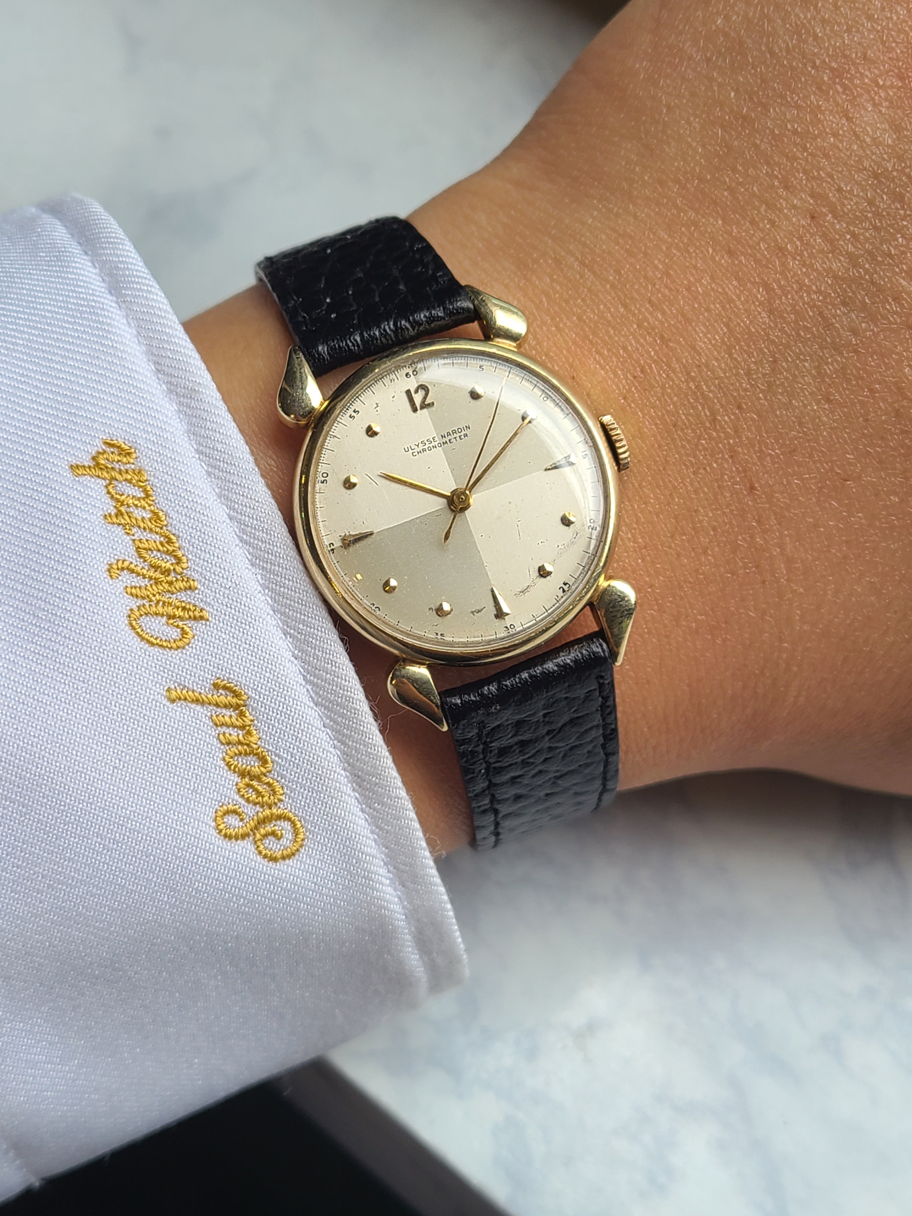 Ulysse Nardin Conrnes De Vache 14K 율리스나르덴 콘드바슈 소뿔러그 14K 금통 수동 빈티지