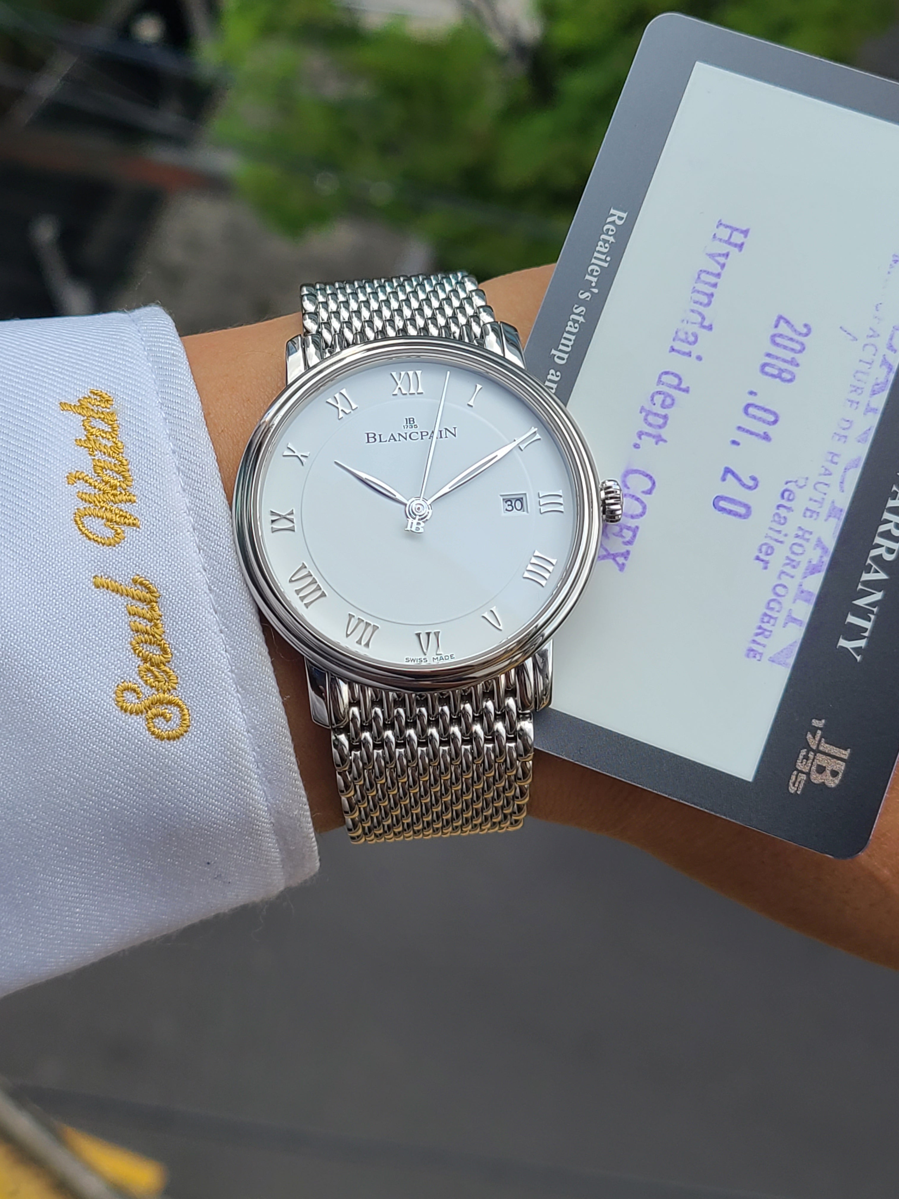 Blancpain Villeret Ultraplate 40 Automatic Men's 블랑팡 빌레레 울트라플레이트 40 매쉬 브레이슬릿 오토메틱