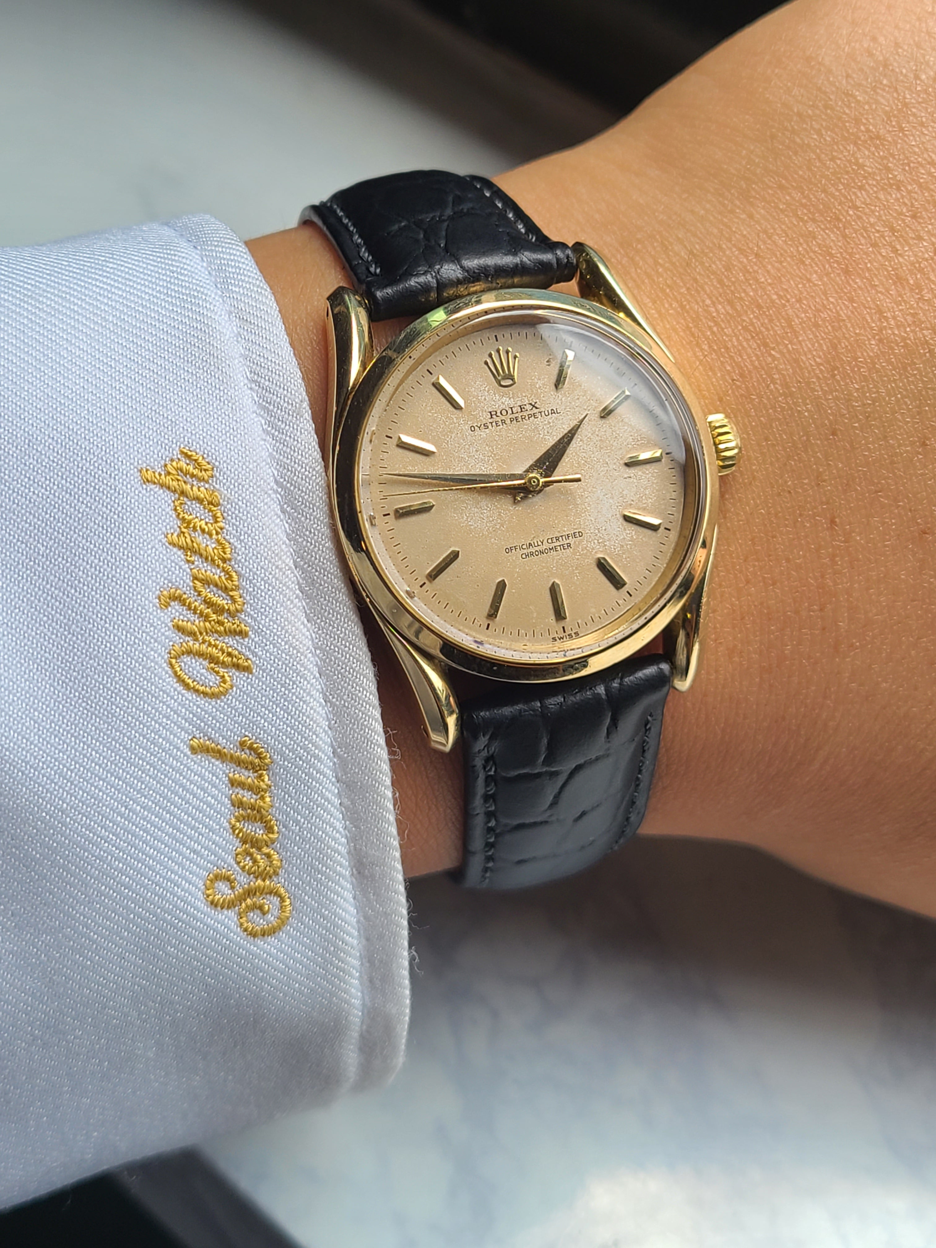 Rolex Boombay Patina Dial 롤렉스 봄베이 파티나 에이징 다이얼 금통 남성용 빈티지 1950s