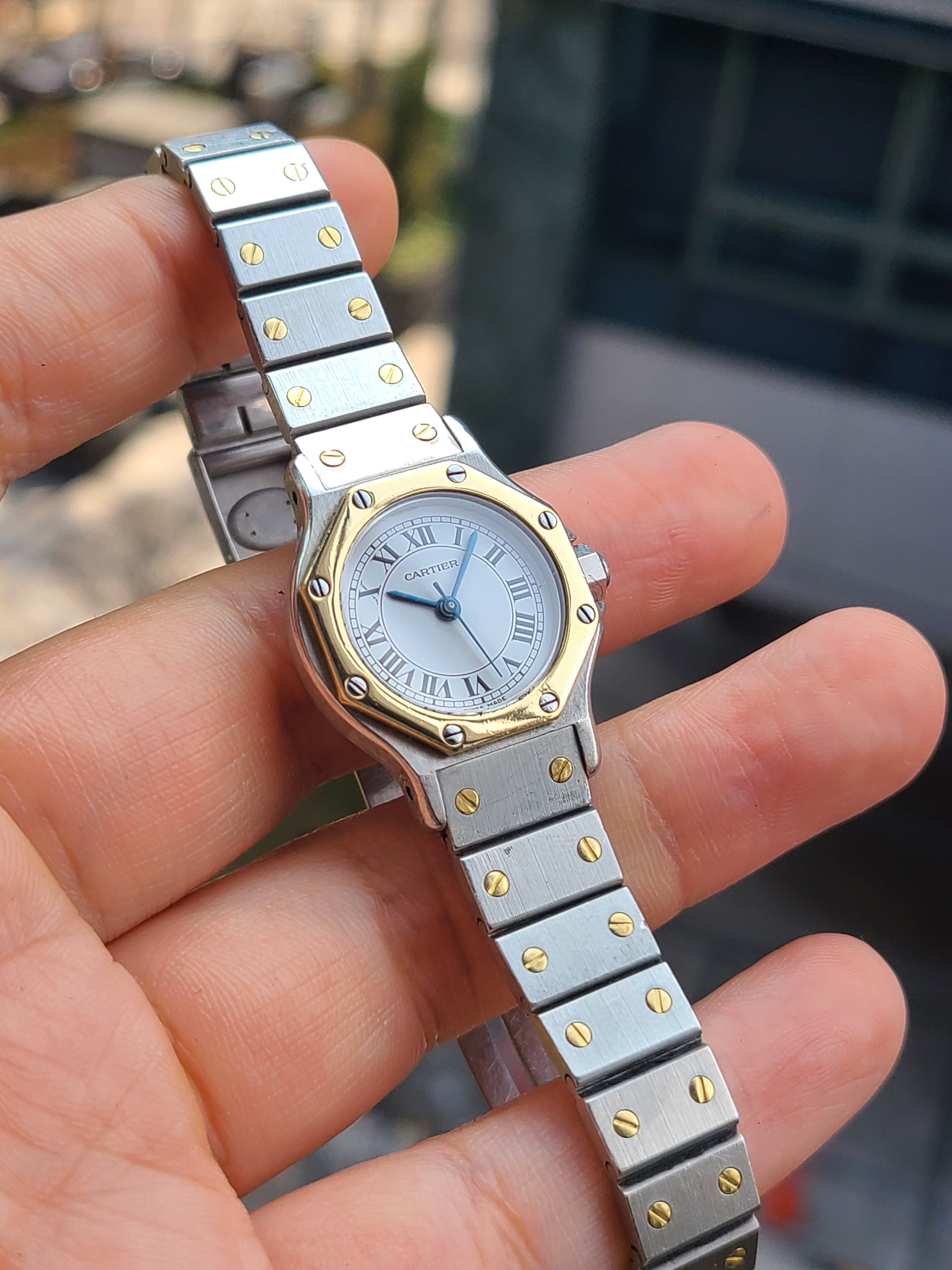 Cartier Santos Octagon SM 까르띠에 산토스 옥타곤 18K 콤비 SM 스몰 사이즈 여성용