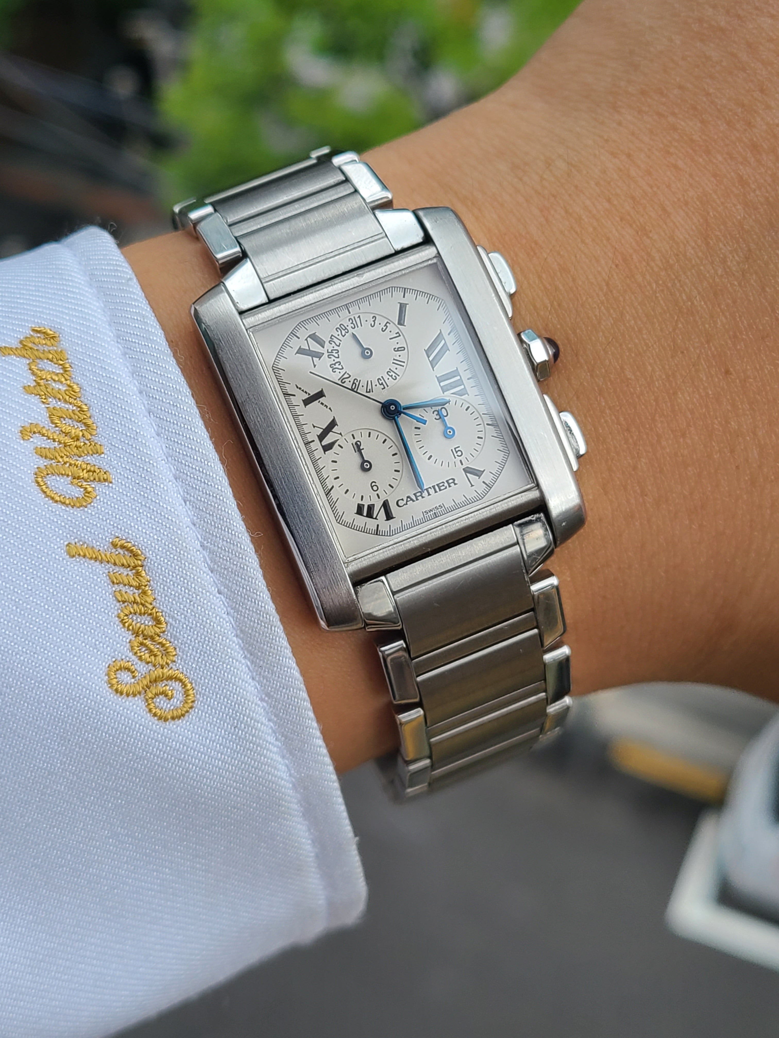 Cartier Tank Francaise Chronograph XLarge Men's 까르띠에 탱크 프랑세스 크로노그래프 XL 남성용