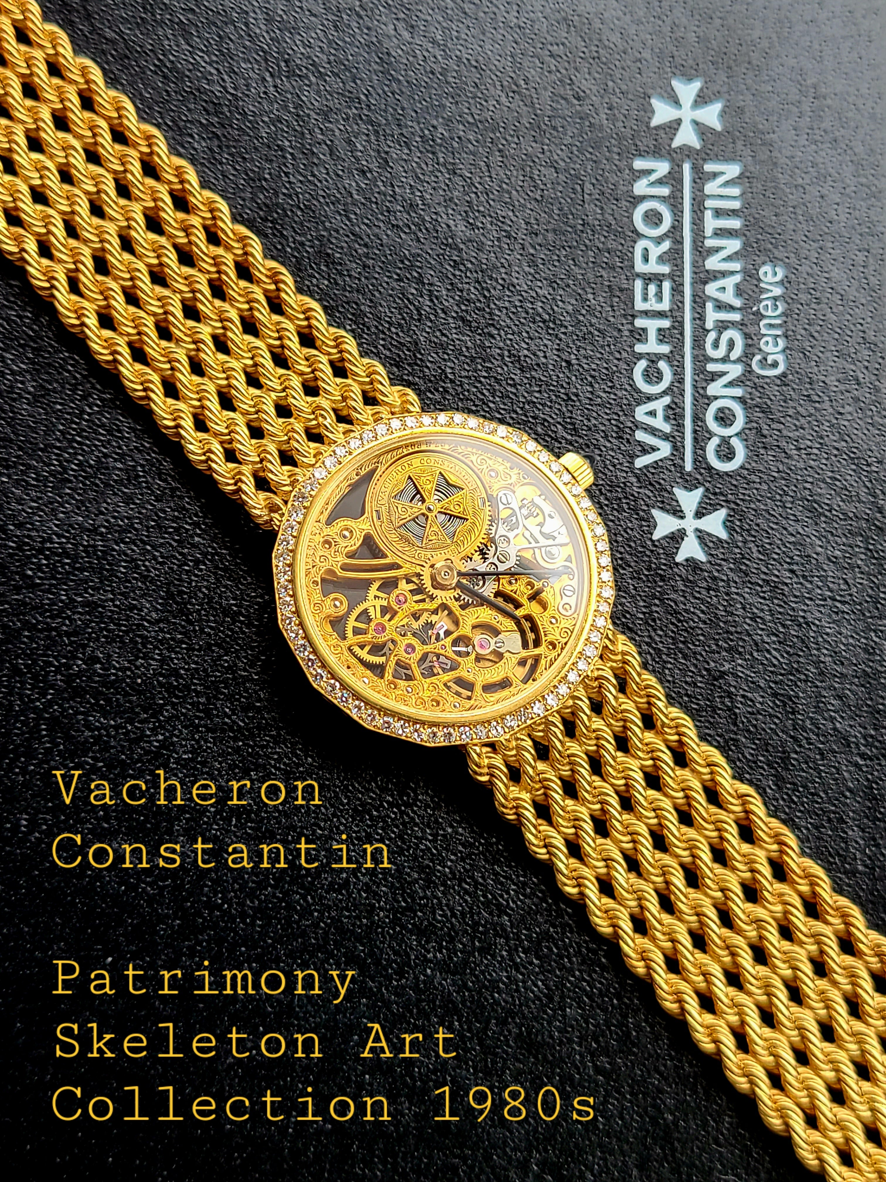Vacheron Constantin Patrimony Skeleton 바쉐론콘스탄틴 여성 패트리모니 스켈레톤 18K 옐로우골드 금통 다이아몬드