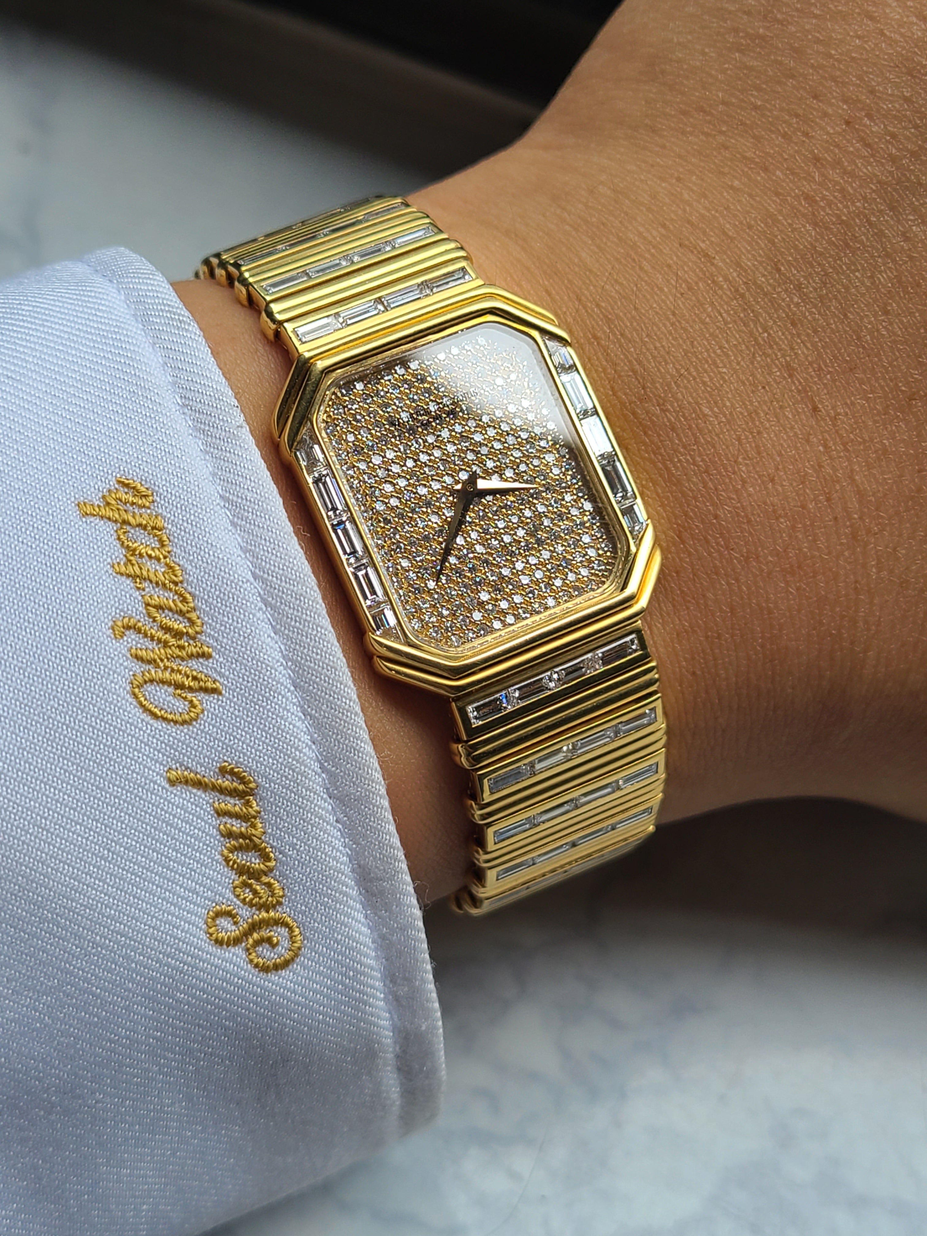 Vacheron Constantin King Baguette Diamonds 바쉐론콘스탄틴 바게트 다이아몬드 18K 옐로우골드 금통 한정판