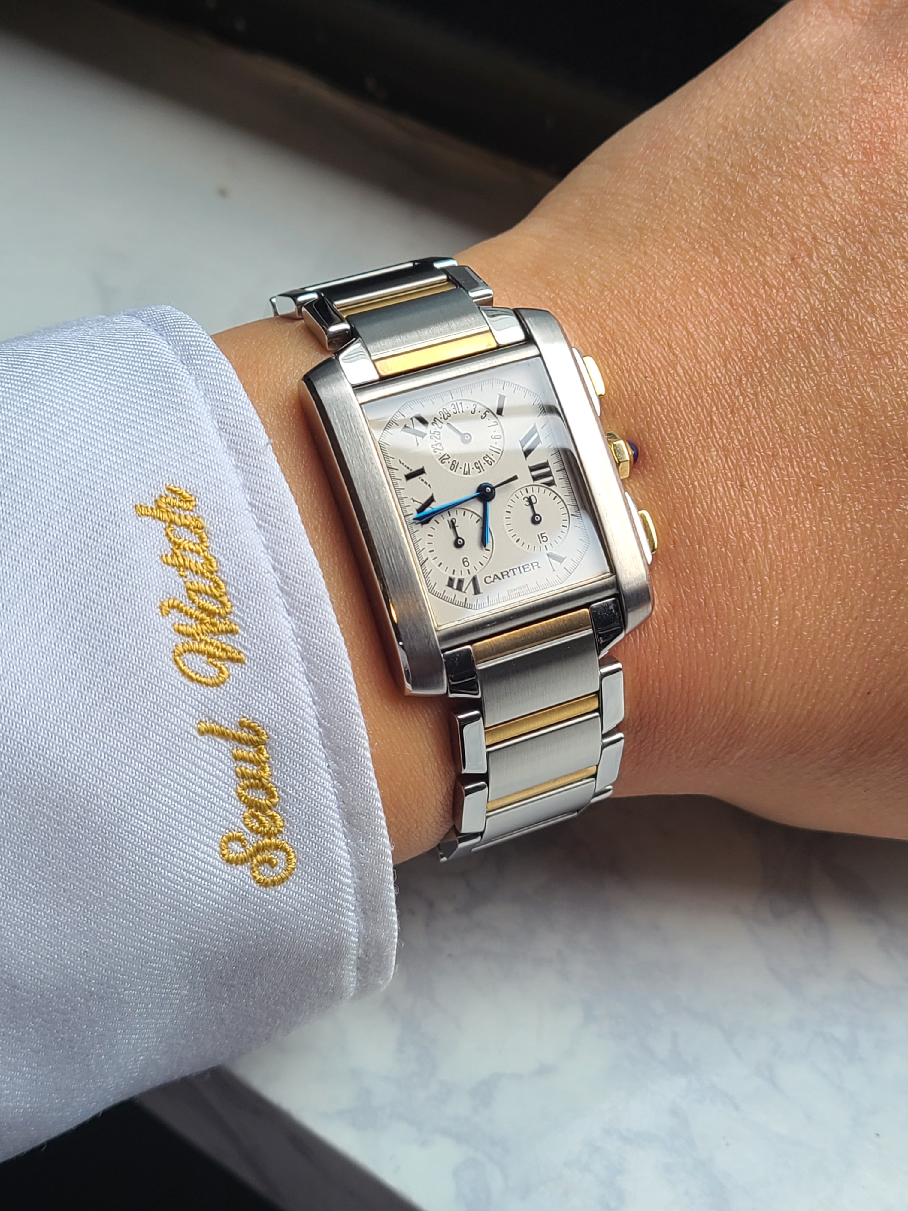 Cartier Tank Francaise Chronograph 18k Two-Tone 까르띠에 탱크 프랑세스 크로노그래프 18K 콤비 XL 사이즈