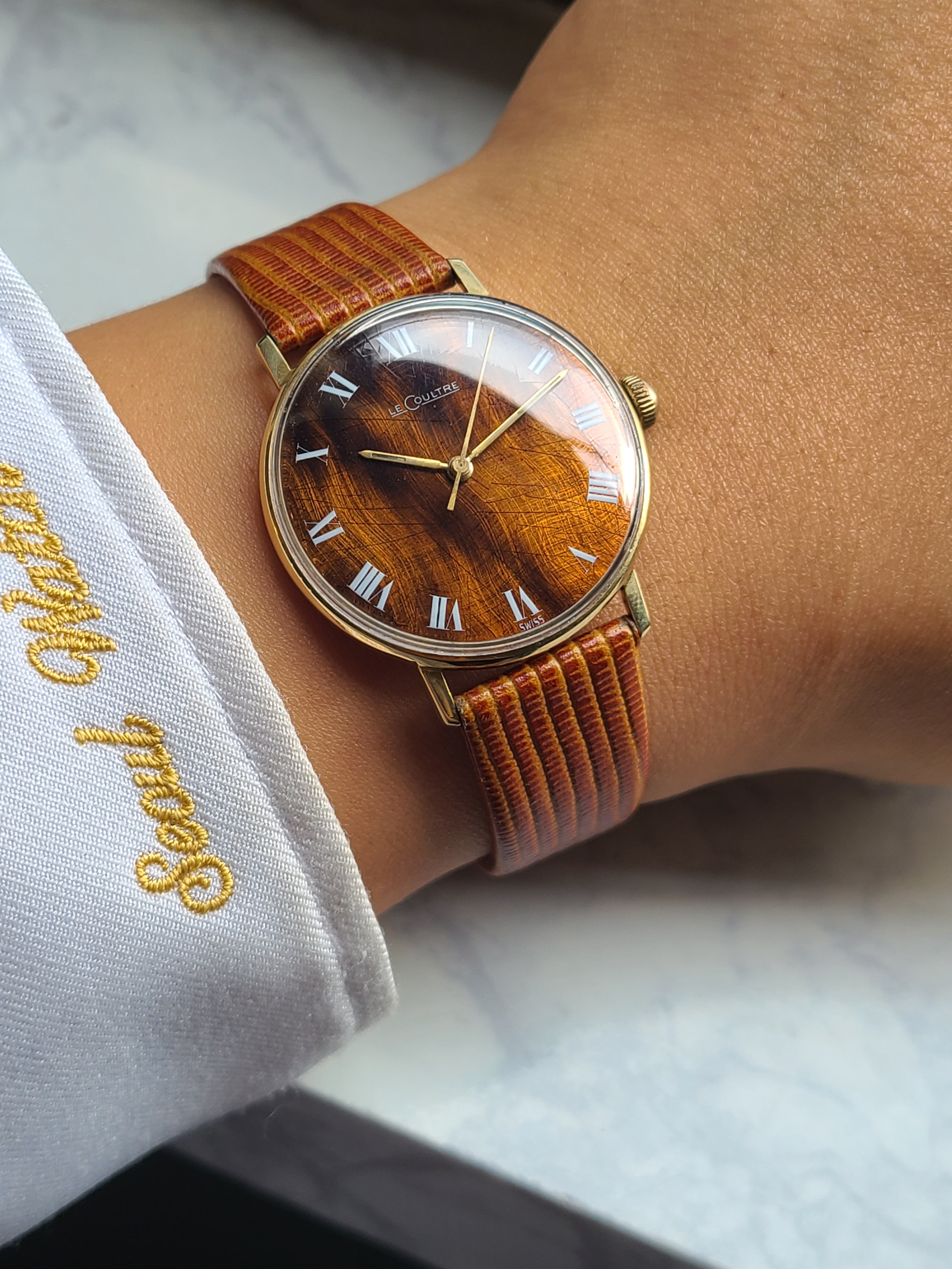 Jaeger Lecoultre Classic Tiger Eyes 예거르쿨트르 클래식 타이거아이즈 다이얼 14K 금통 수동