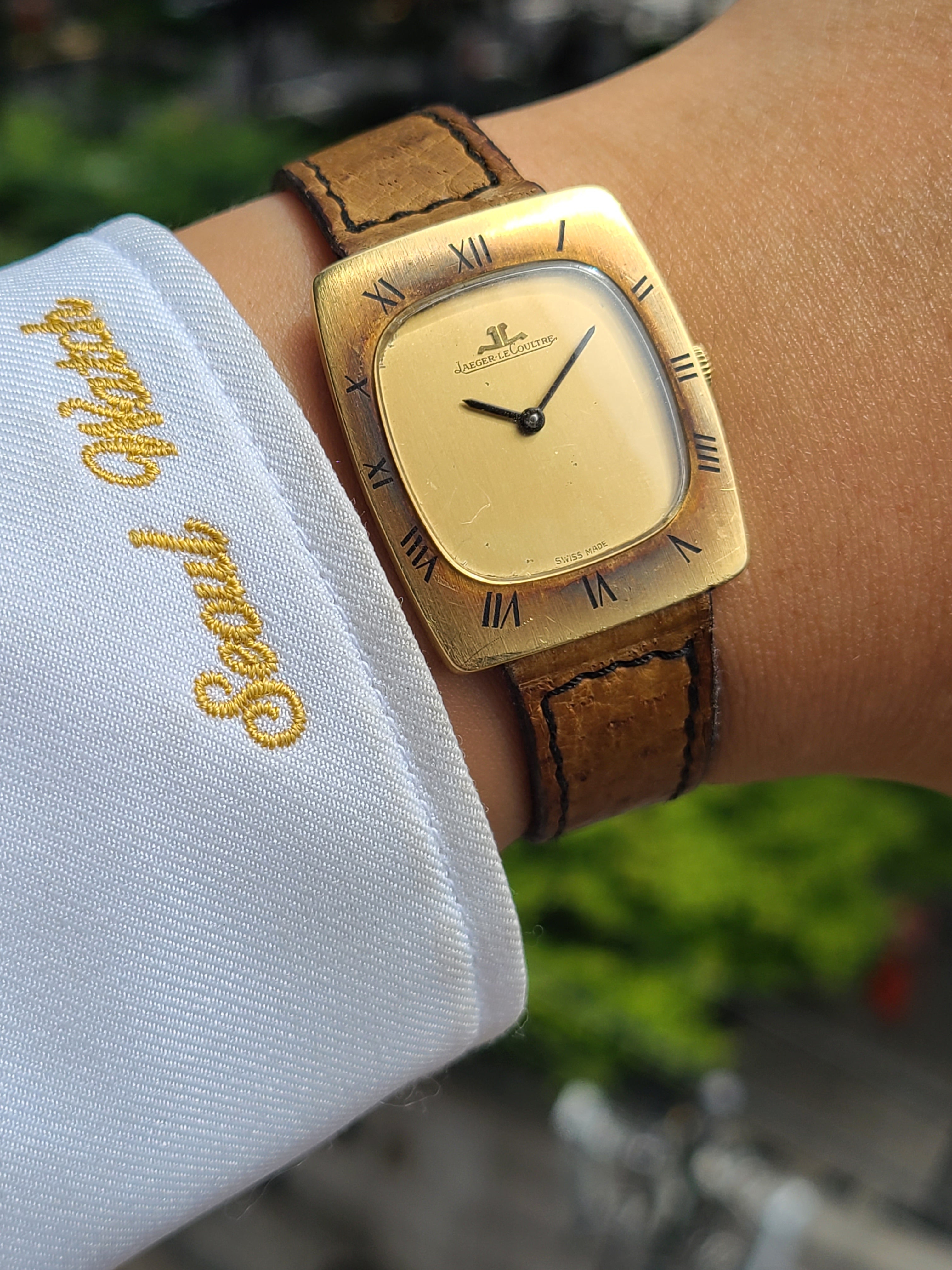 Jaeger Lecoultre Square Classic 18K Yellow Gold Vintage 예거르쿨트르 쿠션 스퀘어 18K 금통 빈티지