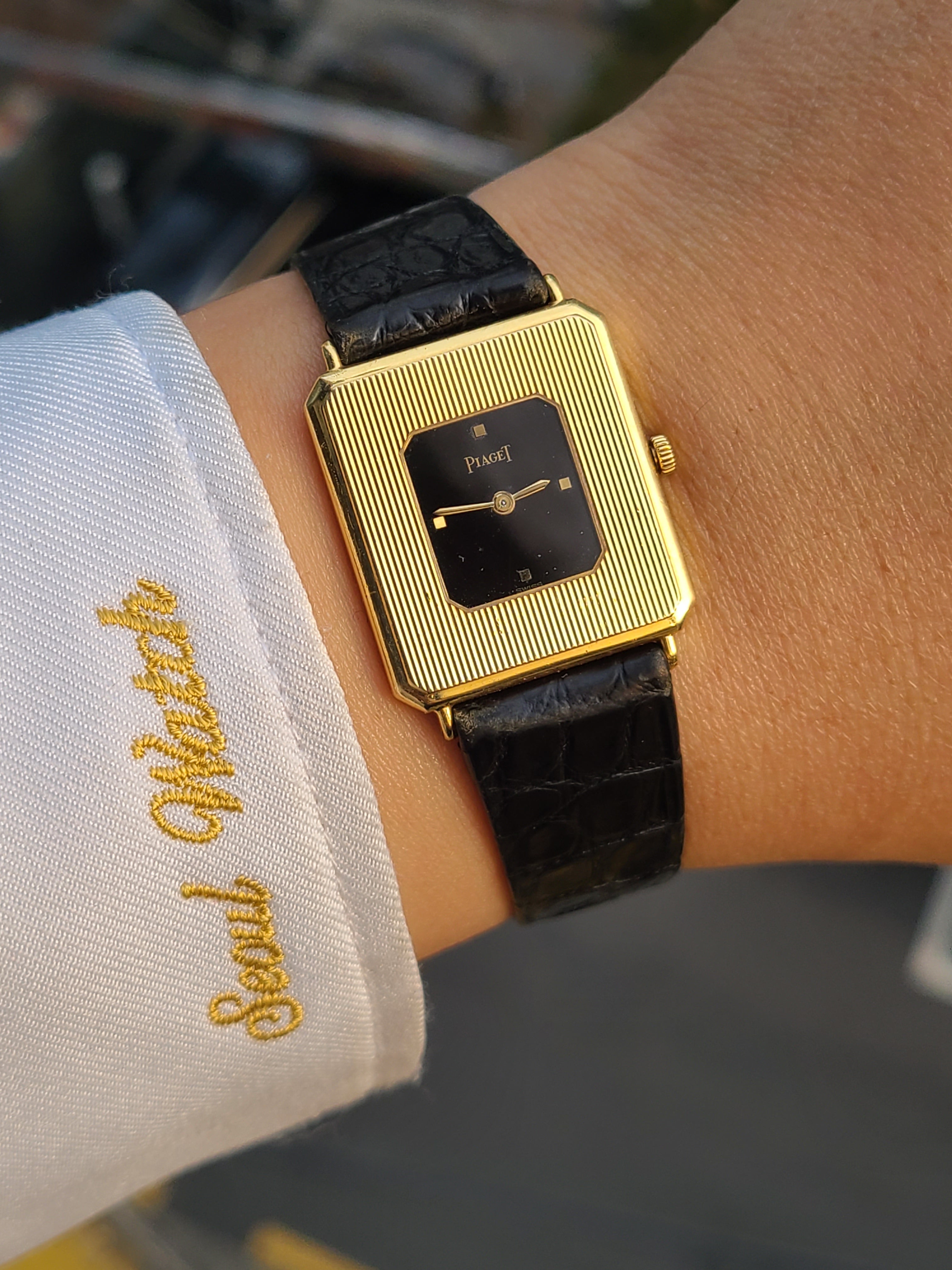 Piaget Art Deco Tank Onxy 18K 피아제 아트데코 스퀘어 탱크 오닉스 18k 옐로우골드 금통