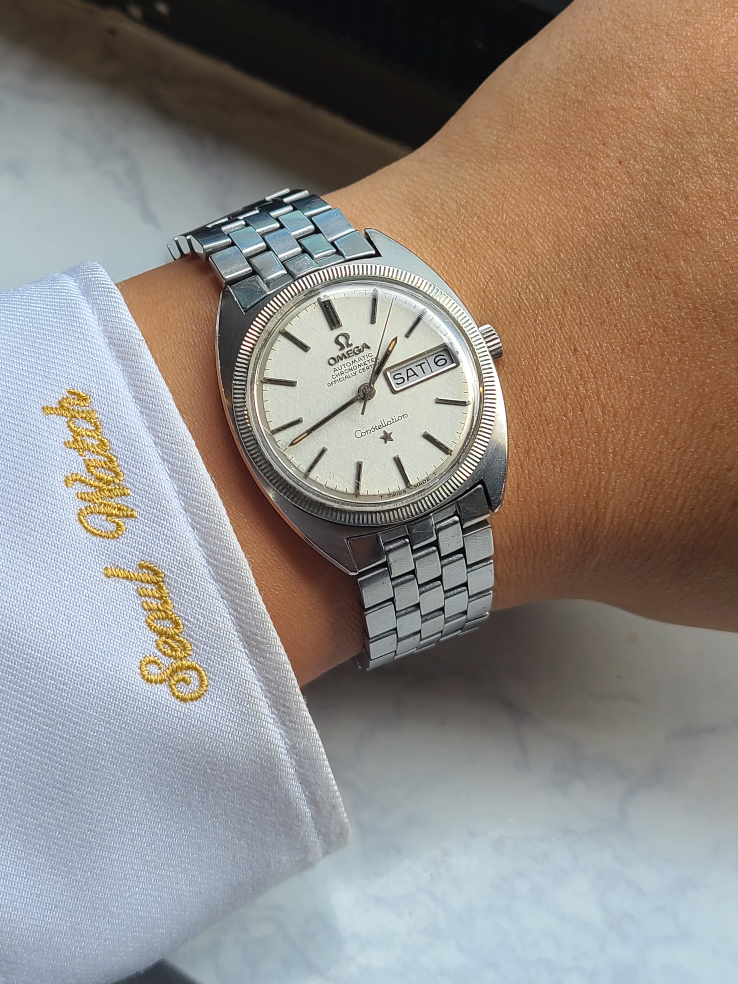 Omega Constellation Fluted Vintage 오메가 컨스틸레이션 플루티드 백금베젤 데이데이트 빈티지