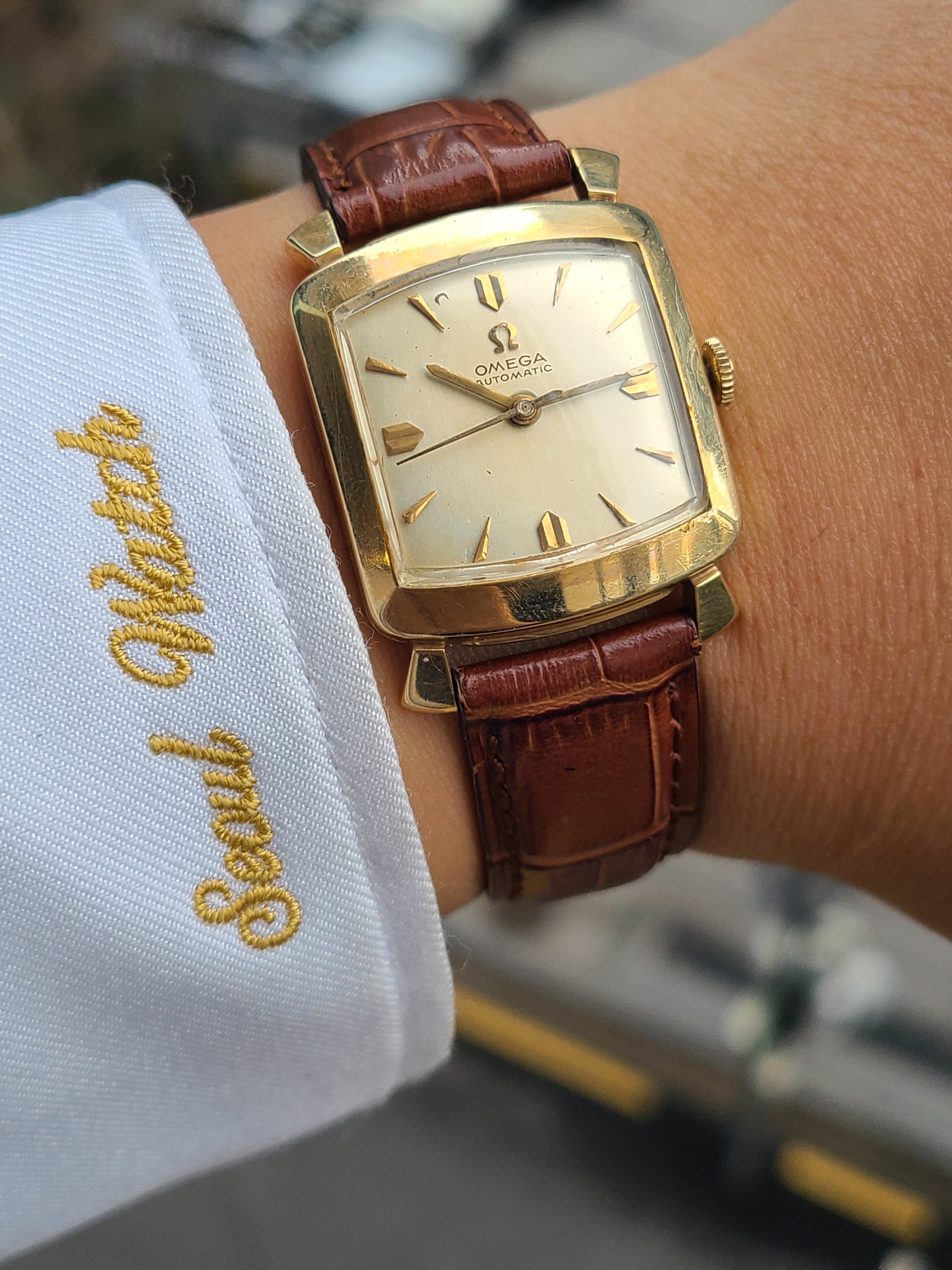 Omega Cushion 14K Solid Gold Vintage 오메가 클래식 쿠션 스퀘어 14K 오토메틱 빈티지 1959년