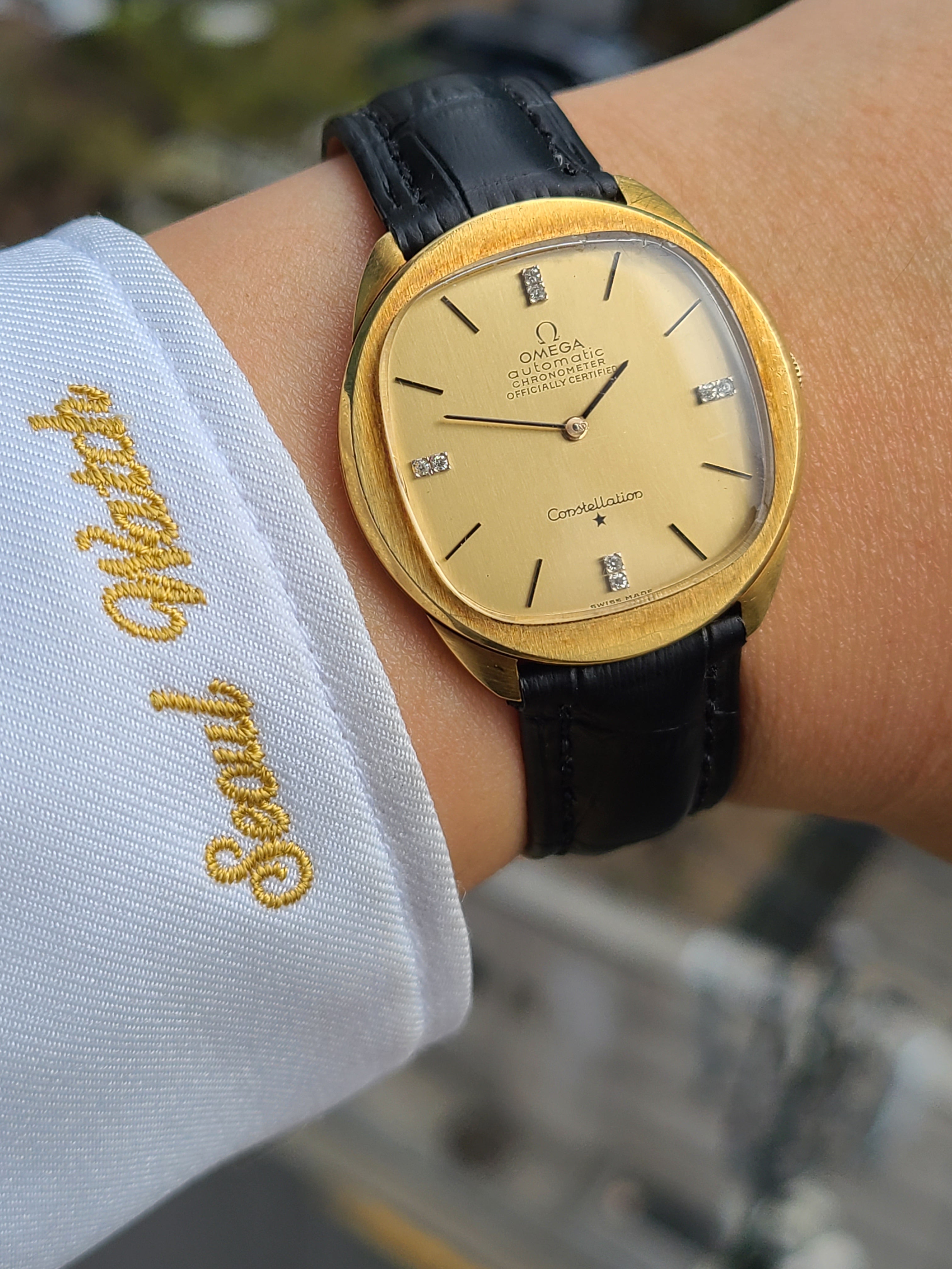 Omega Constellation Diamond 18K Vintage 오메가 컨스틸레이션 크로노미터 다이아몬드 18K 금통 빈티지