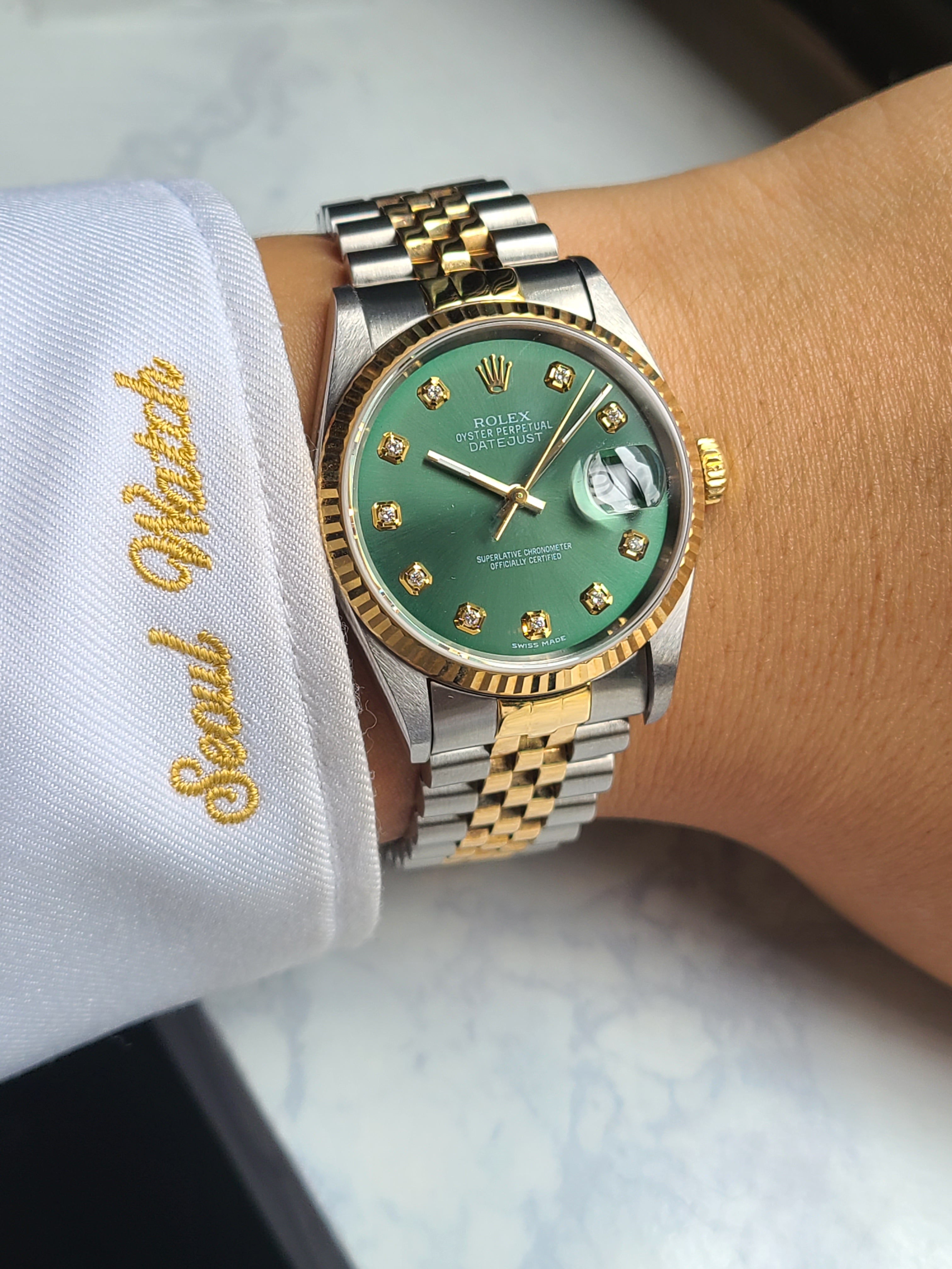 Rolex Datejust 36 Olive Green Diamond 롤렉스 데이저스트 36 올리브그린 10P 다이아몬드 18k 콤비 후반기