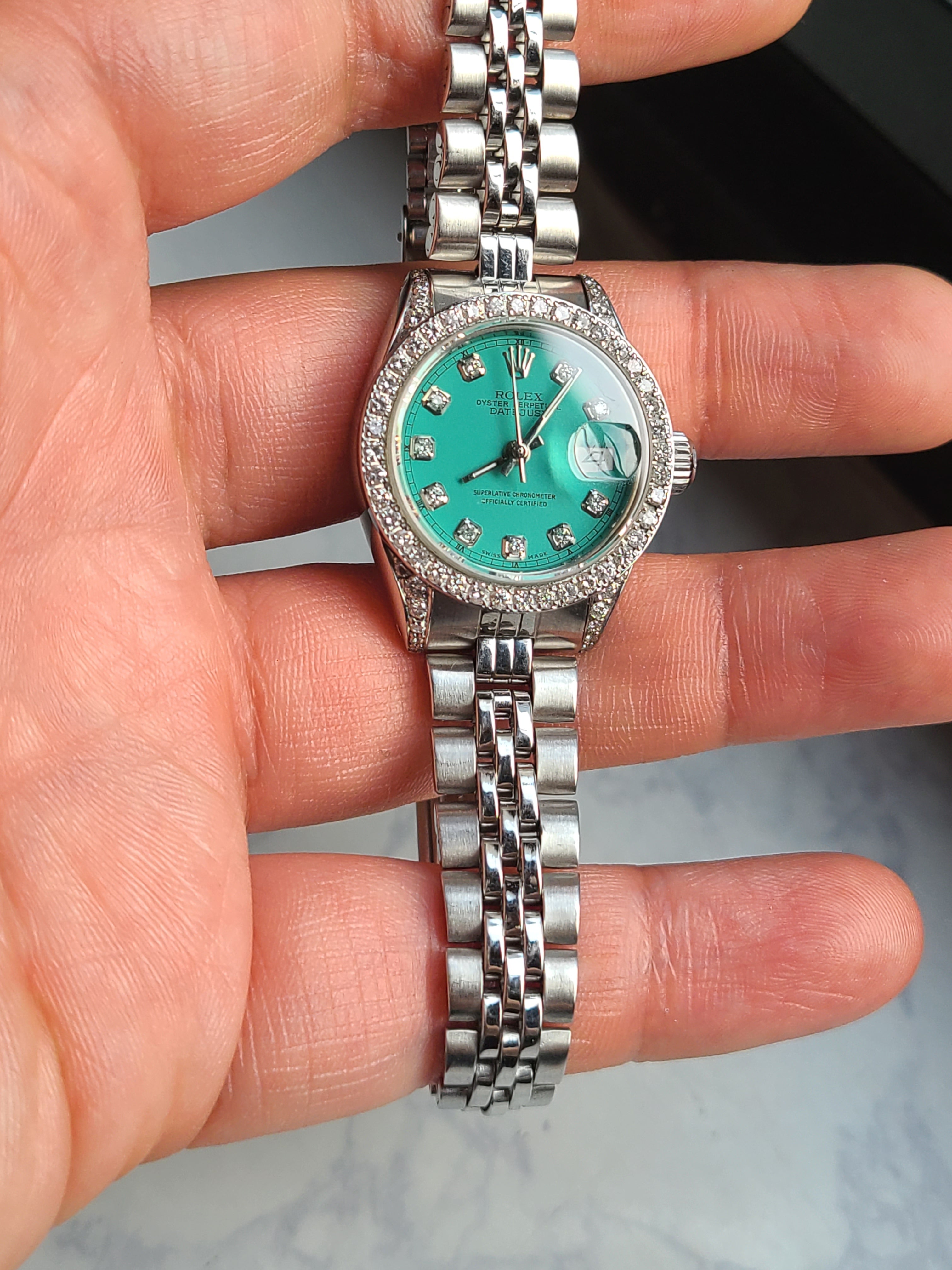 Rolex Datejust Mint 10 Points Diamond Women's 롤렉스 여성용 데이저스트 민트 다이아몬드