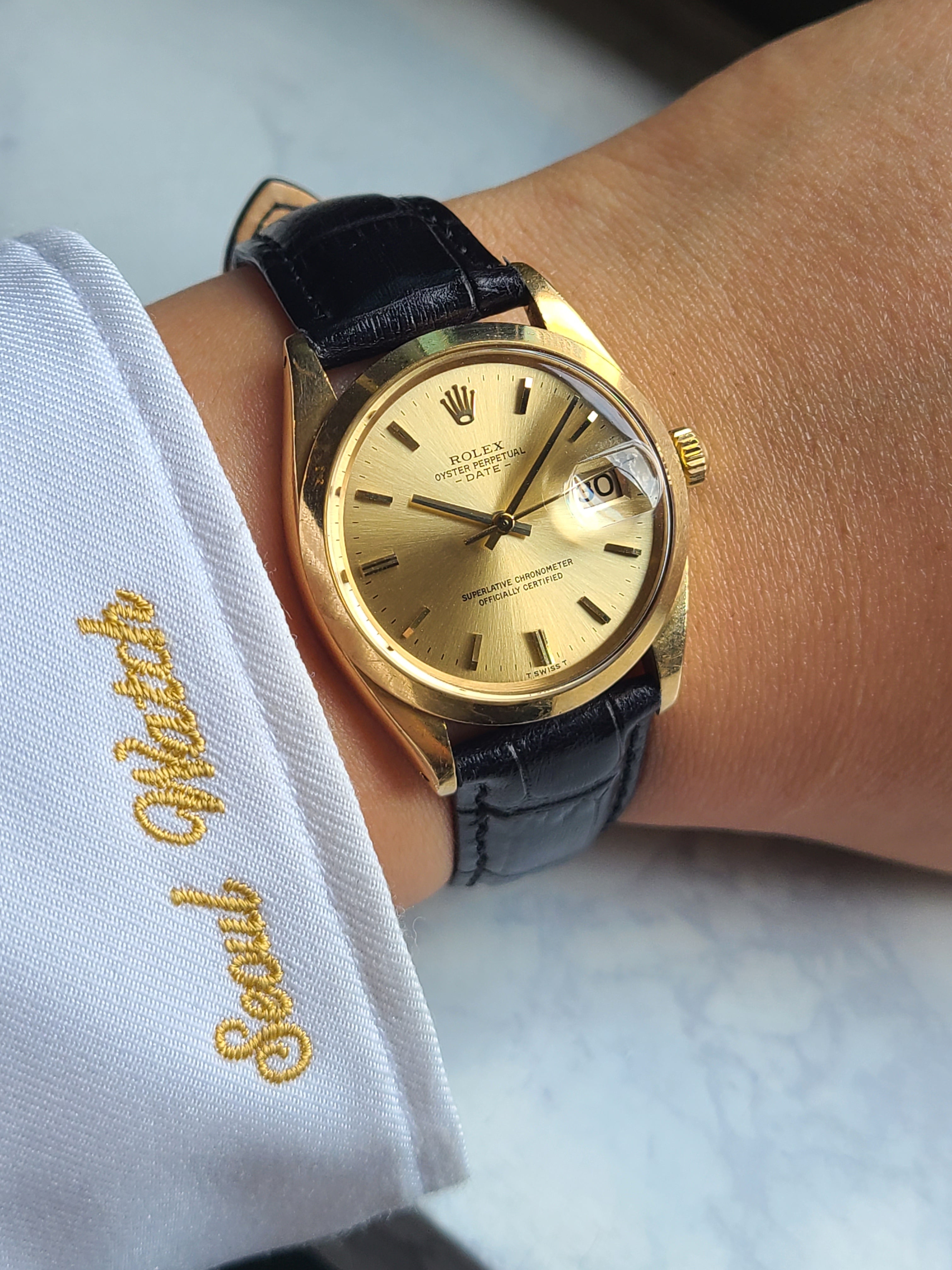 Rolex Oyster Perpetual 18K Solid Gold Vintage 롤렉스 오이스터 퍼페추얼 데이트 18K 옐로우골드 금통 빈티지