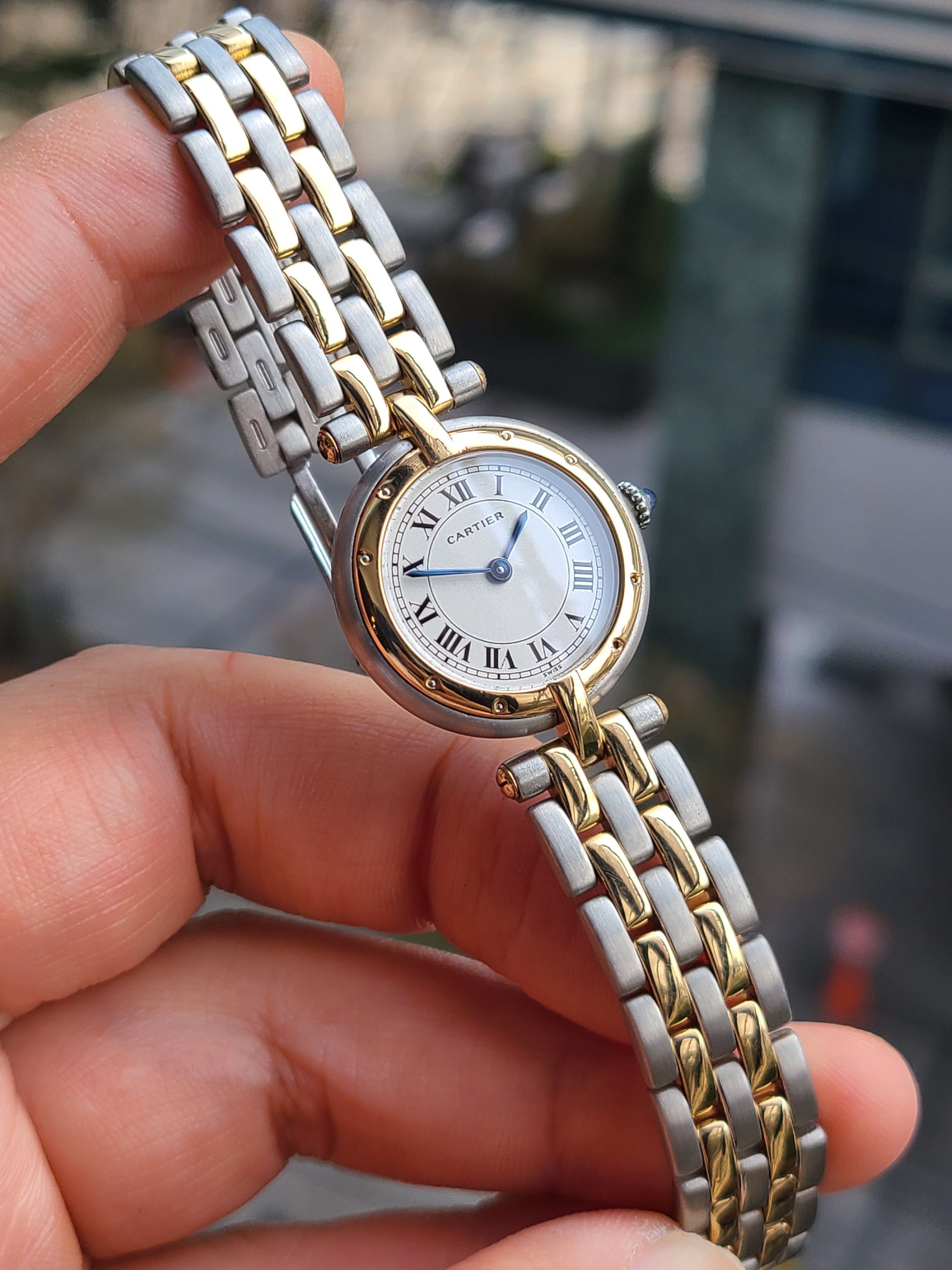 Cartier Panthere Two-Tone SM 까르띠에 여성용 원형 팬더 18K 콤비 데이트 SM 스몰