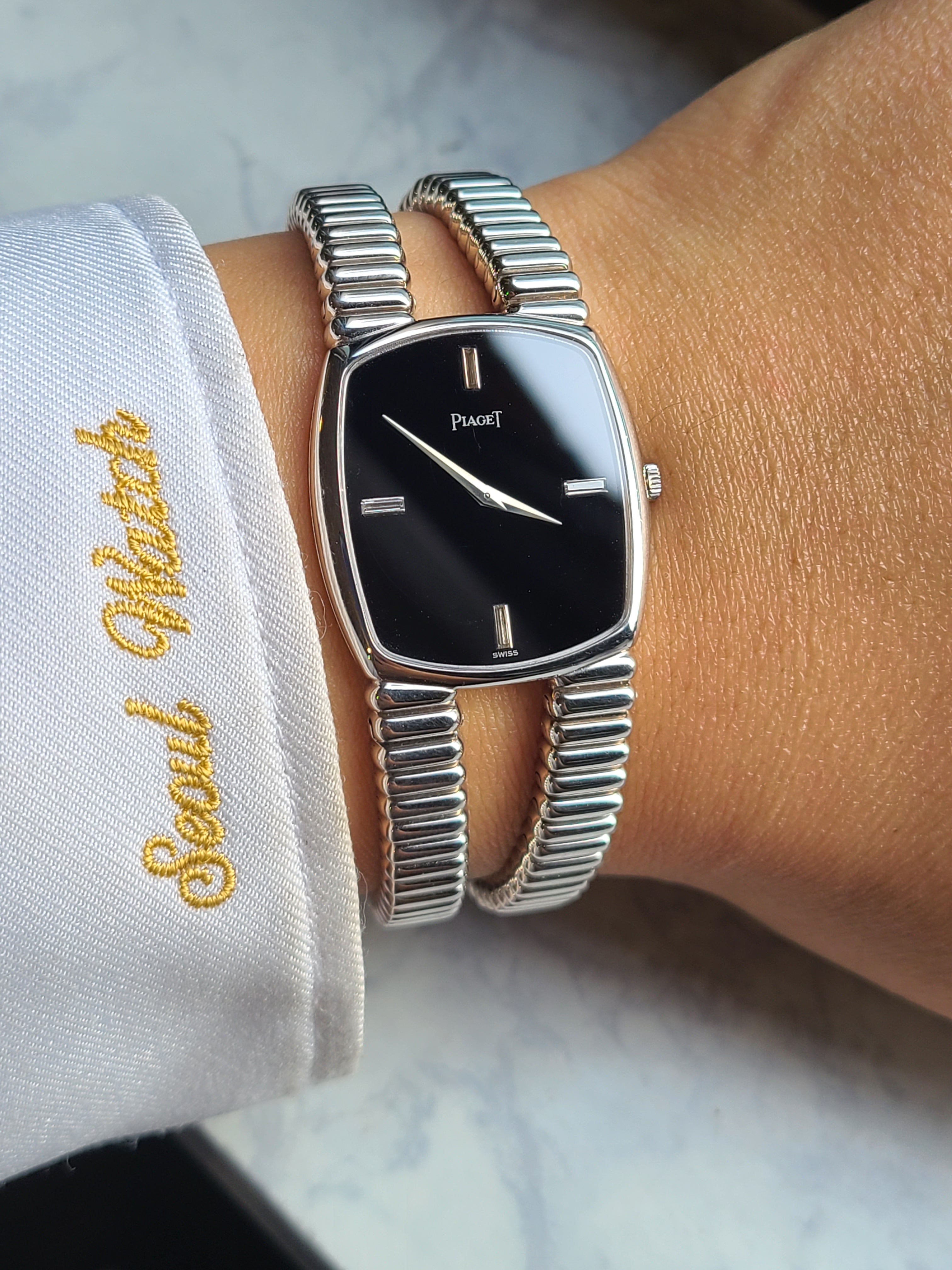Piaget Ellipse Onxy 4P Baguette DIA Dial 18K 피아제 클래식 엘립스 오닉스 4P 바게트 다이얼 18K 화이트골드 금통 남성용