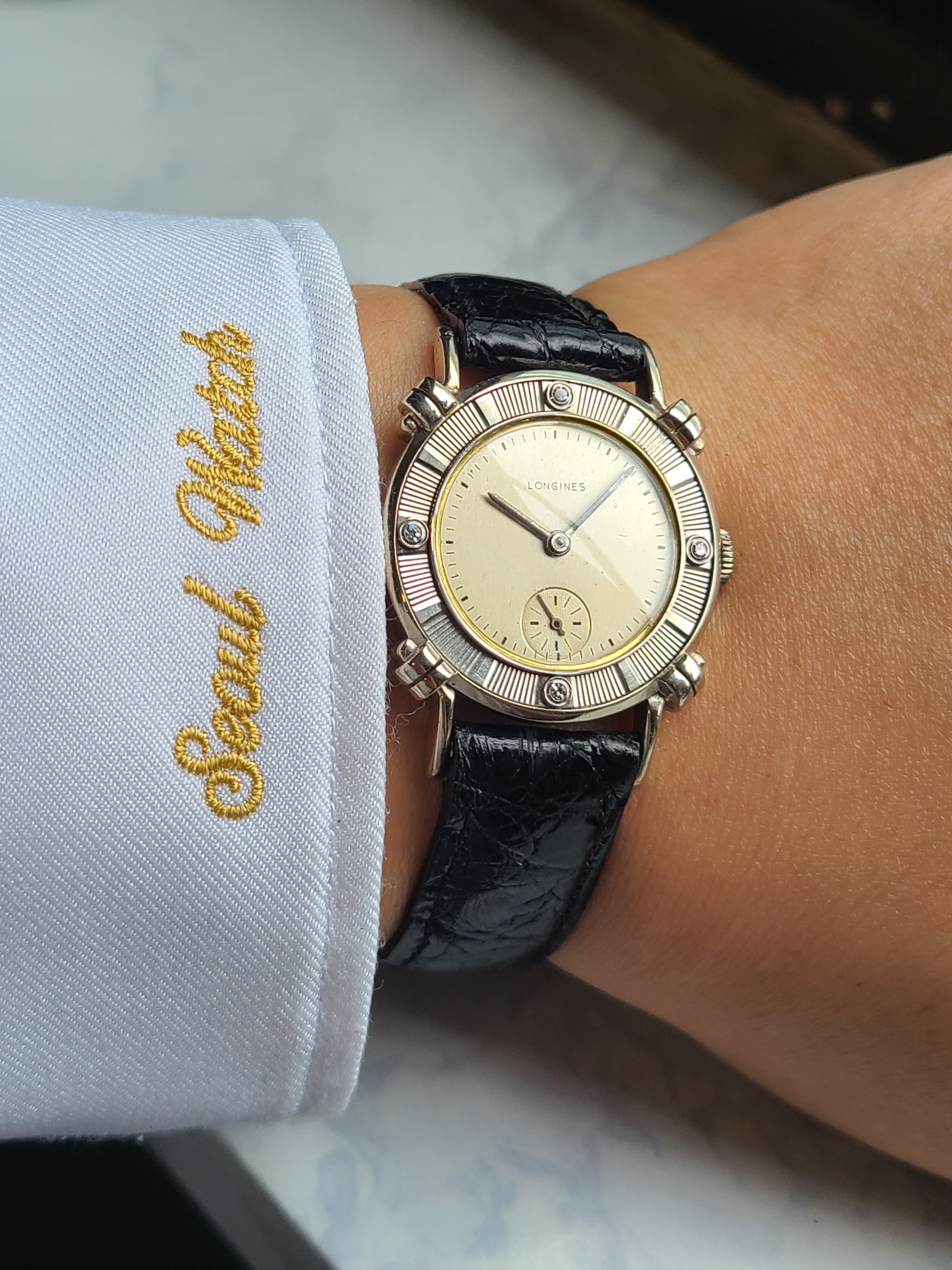 Longines Art Deco 4P 18K 론진 아트데코 4p 다이아몬드 18K 화이트골드 금통 1940s
