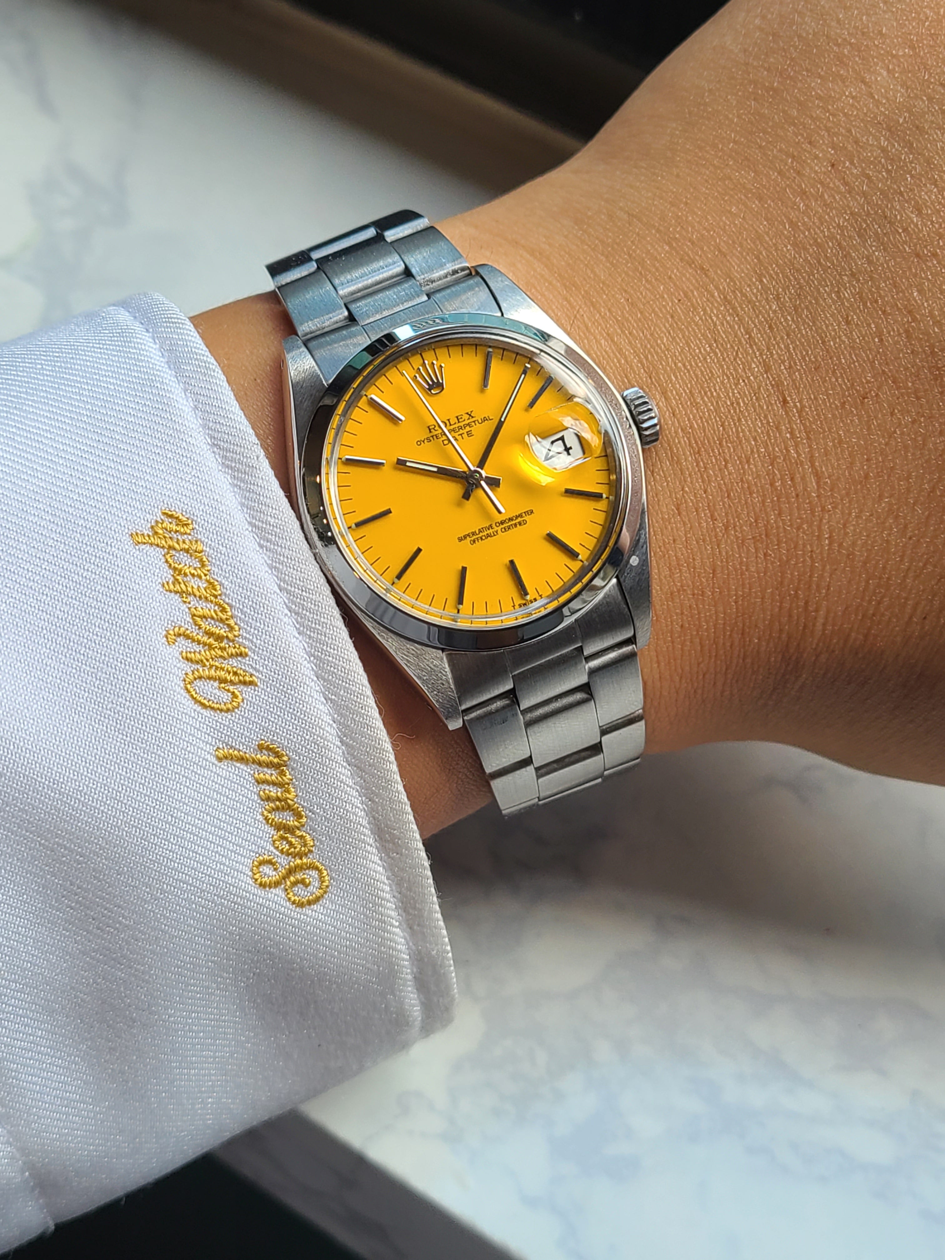 Rolex OP Yellow Stella Dial Vintage 롤렉스 오이스터퍼페추얼 데이트 옐로우 스텔라 빈티지
