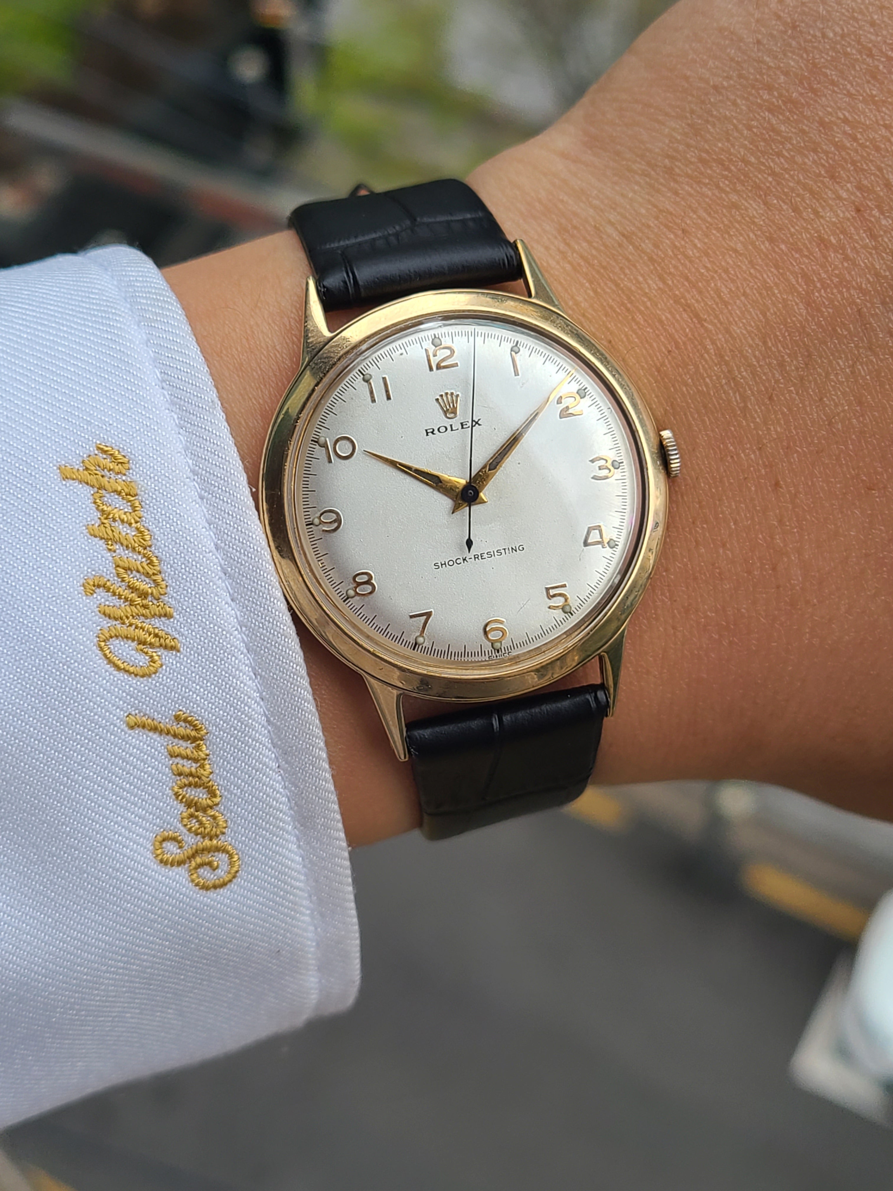 Rolex Precision Arabic Dial 9K Solid Gold 1960s Vintage 롤렉스 프리시전 아라빅판 9K 골드 금통 점보사이즈 1960s 빈티지