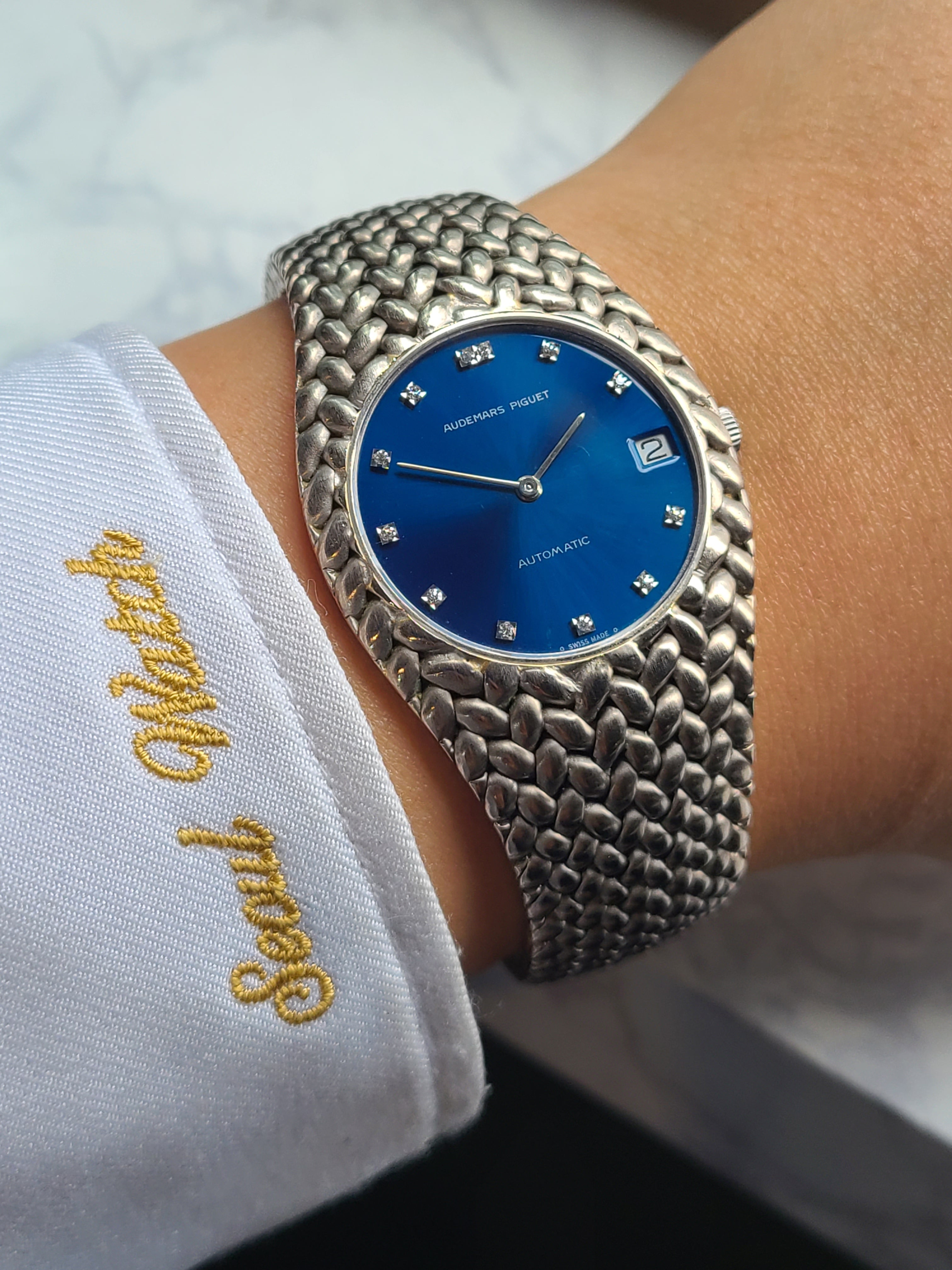 Audemars Piguet Jumbo Cobra Blue 12P Diamond 오데마피게 점보 코브라 청판 12P 다이아몬드 화이트골드 18K 금통 오토