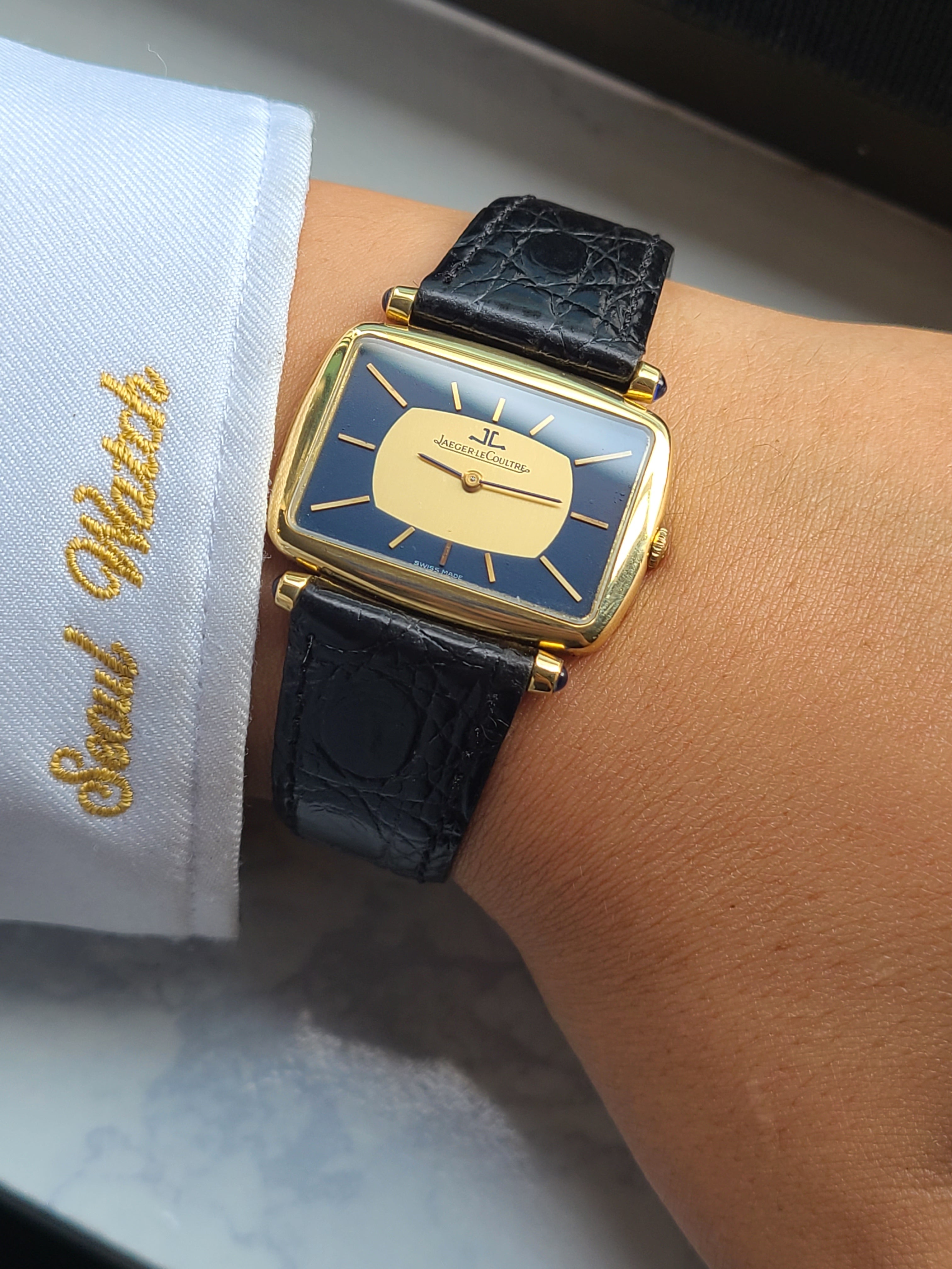 Jaeger Lecoultre Art Deco Matt Blue 예거르쿨트르 아트데코 매트블루 18K 옐로우 금통 점보 수동