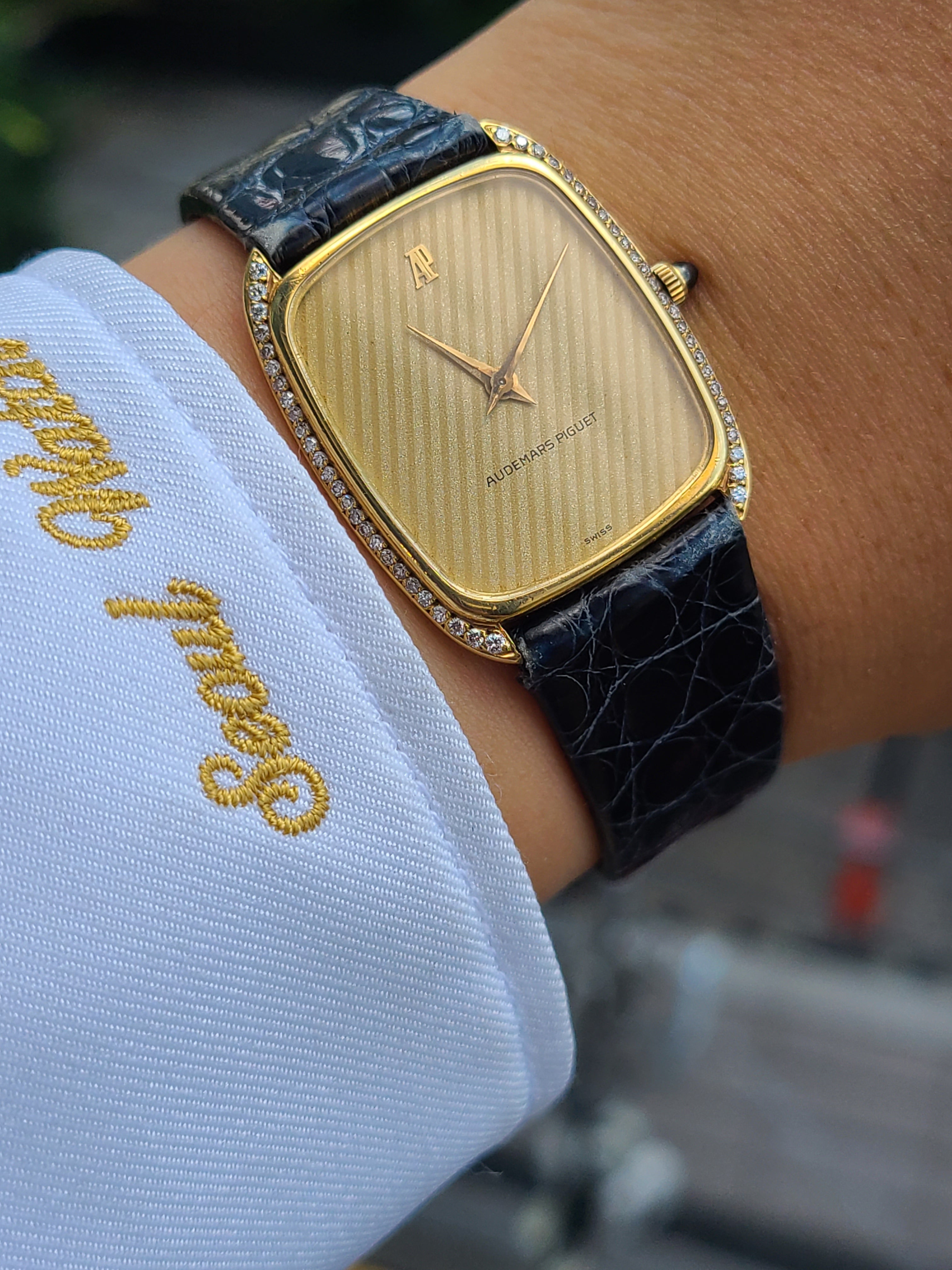 Audemars Piguet Ellipse Gold Diamond 오데마피게 엘립스 골드 다이아몬드 케이스 18k 옐로우골드 금통 수동