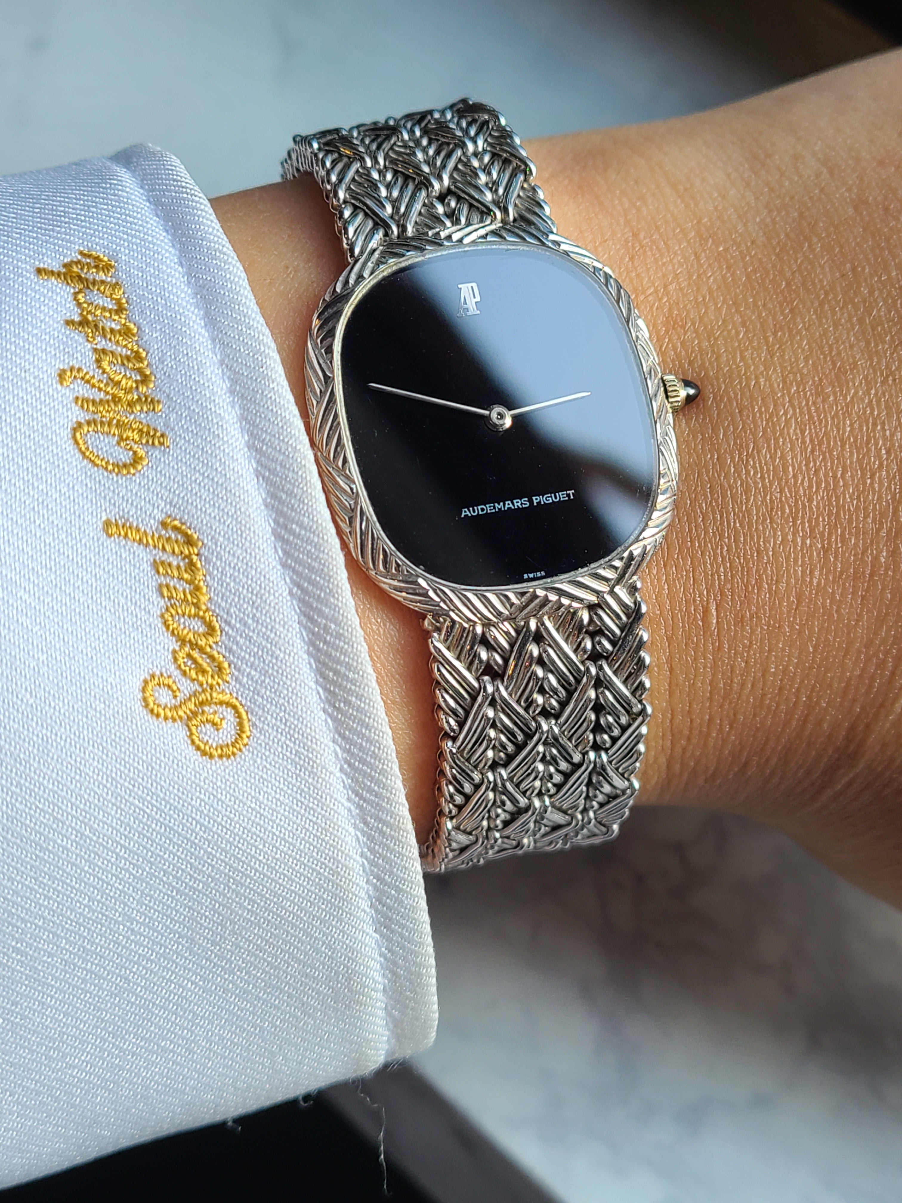 Audemars Art Deco Black Onyx Dial 18K White Gold 오데마피게 클래식 아트데코 오닉스다이얼 18K 화이트골드 남성용
