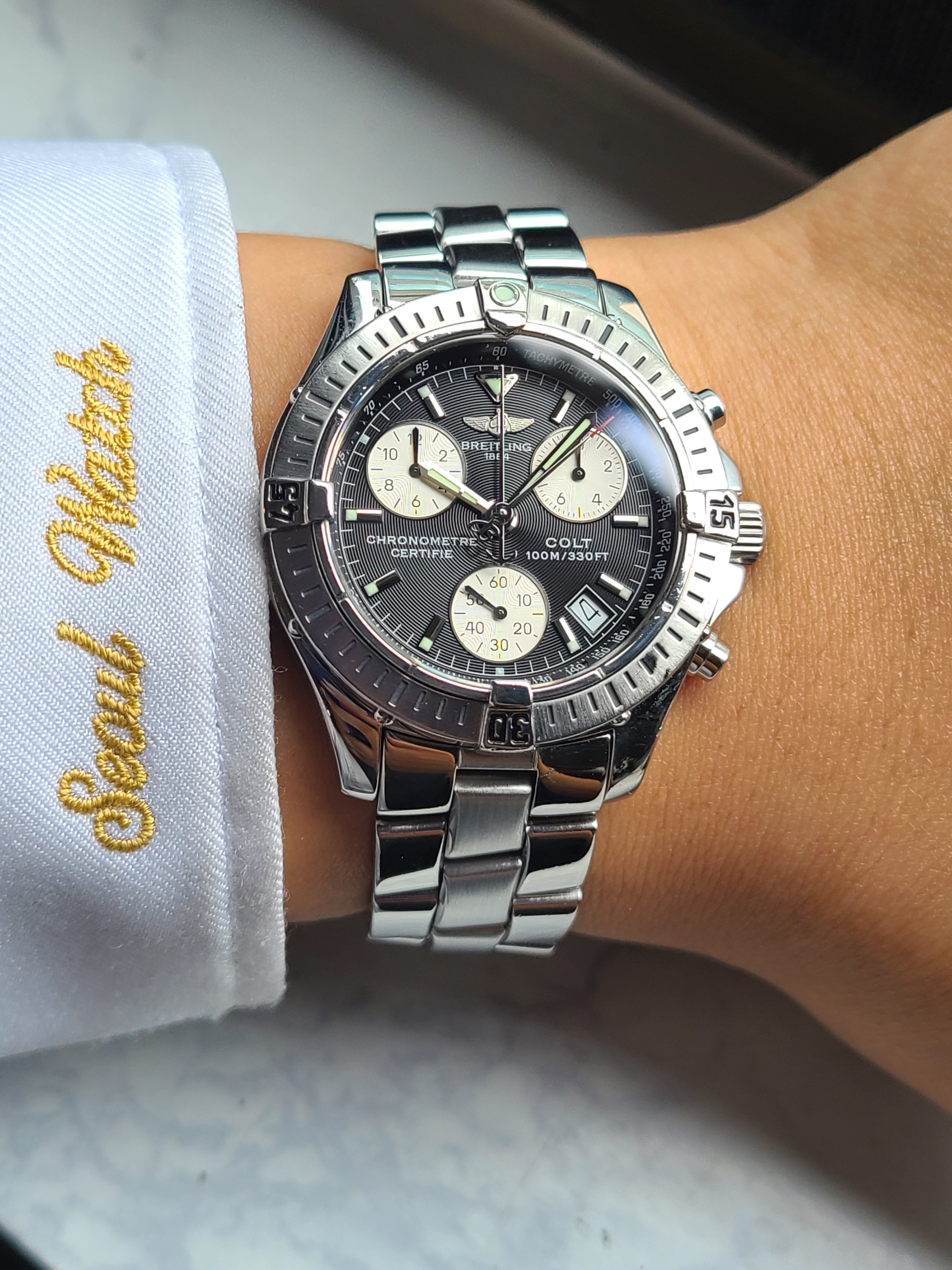 Breitling Colt Chronograph 브라이틀링 콜트 크로노그래프 블랙 팬더 다이얼 38