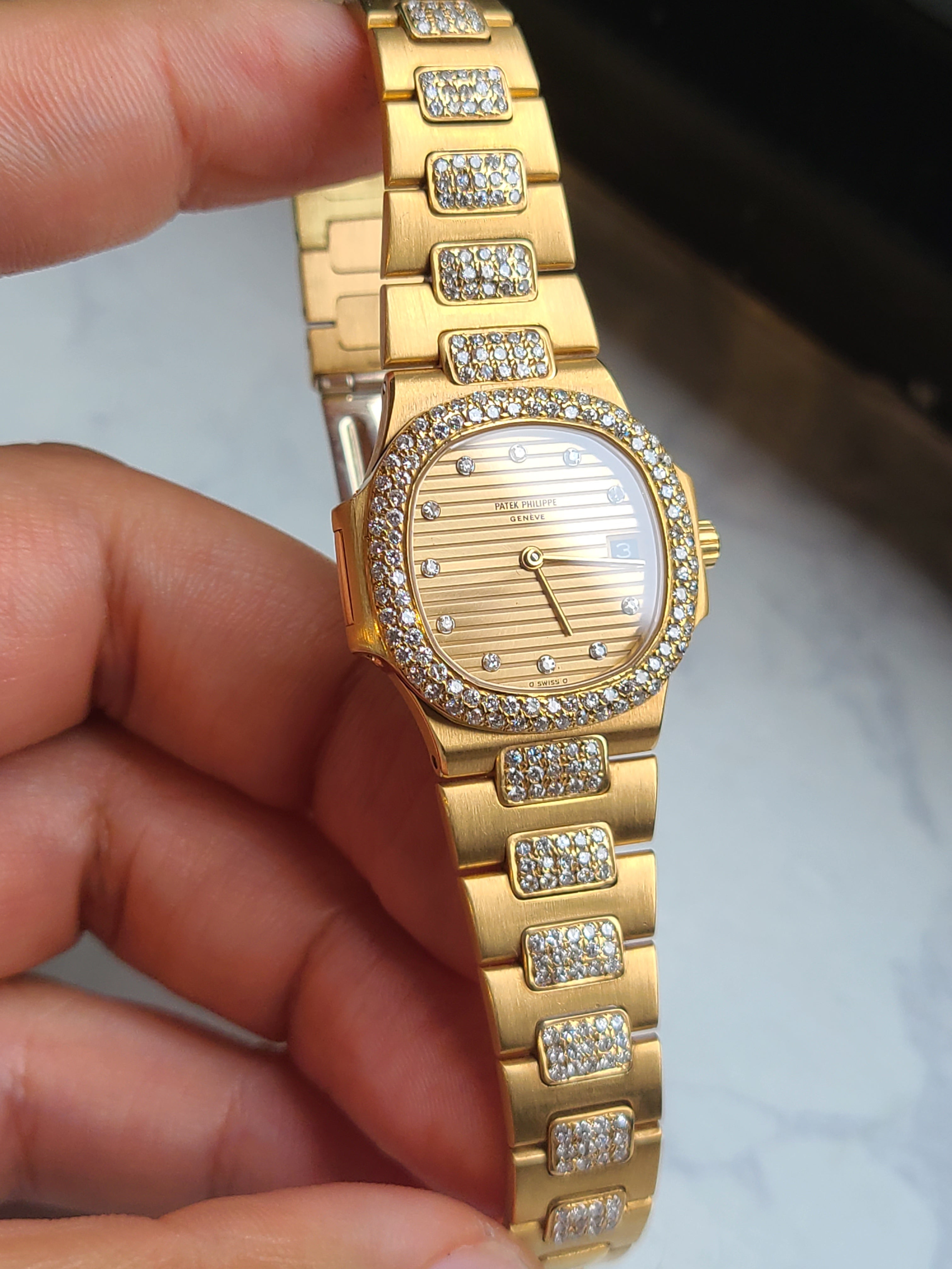 Patek Philippe Nautilus Lady 18K 파텍필립 노틸러스 여성용 18K 옐로우골드 금통 다이아몬드