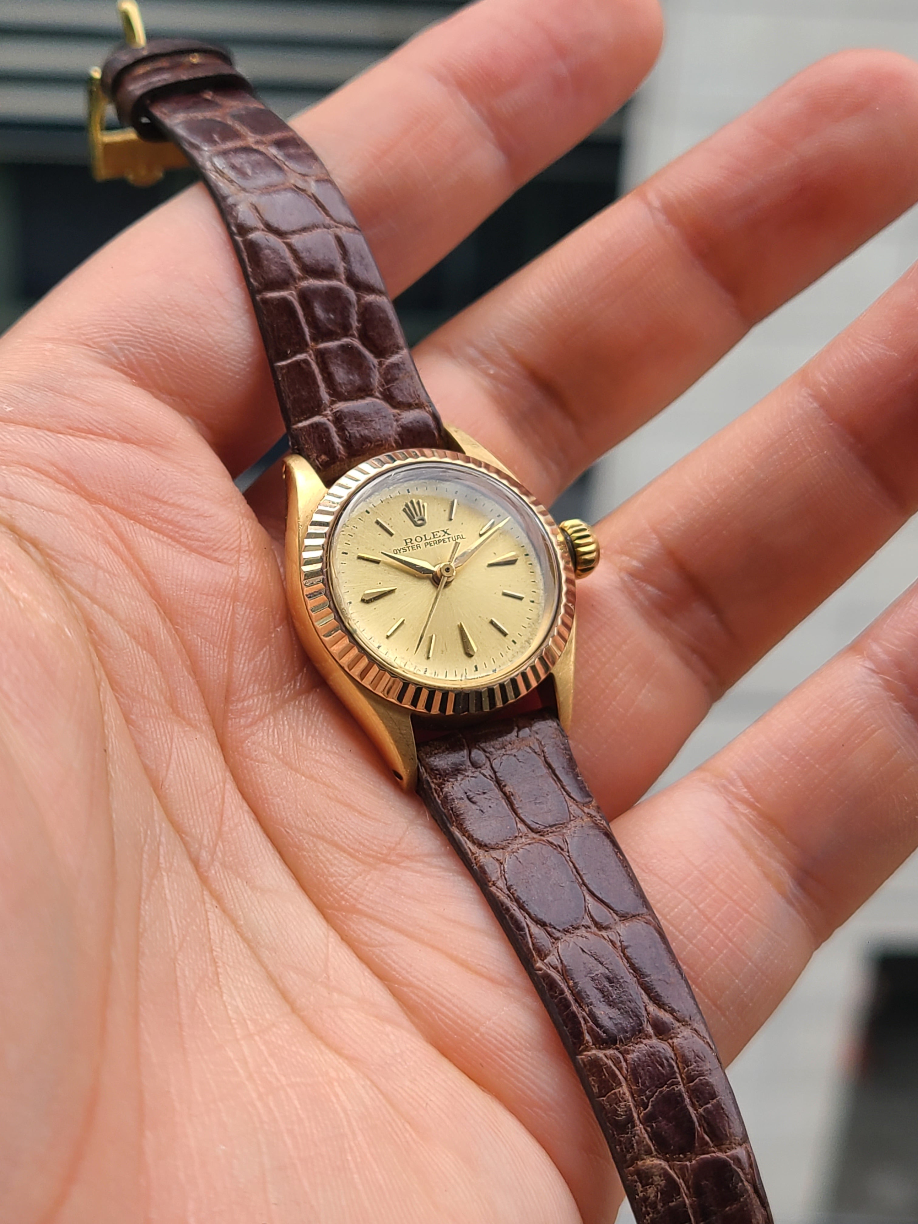 Rolex OP 14K Solid Gold Women's 롤렉스 여성용 오이스터퍼페추얼 14K 옐로우골드 금통 여성용