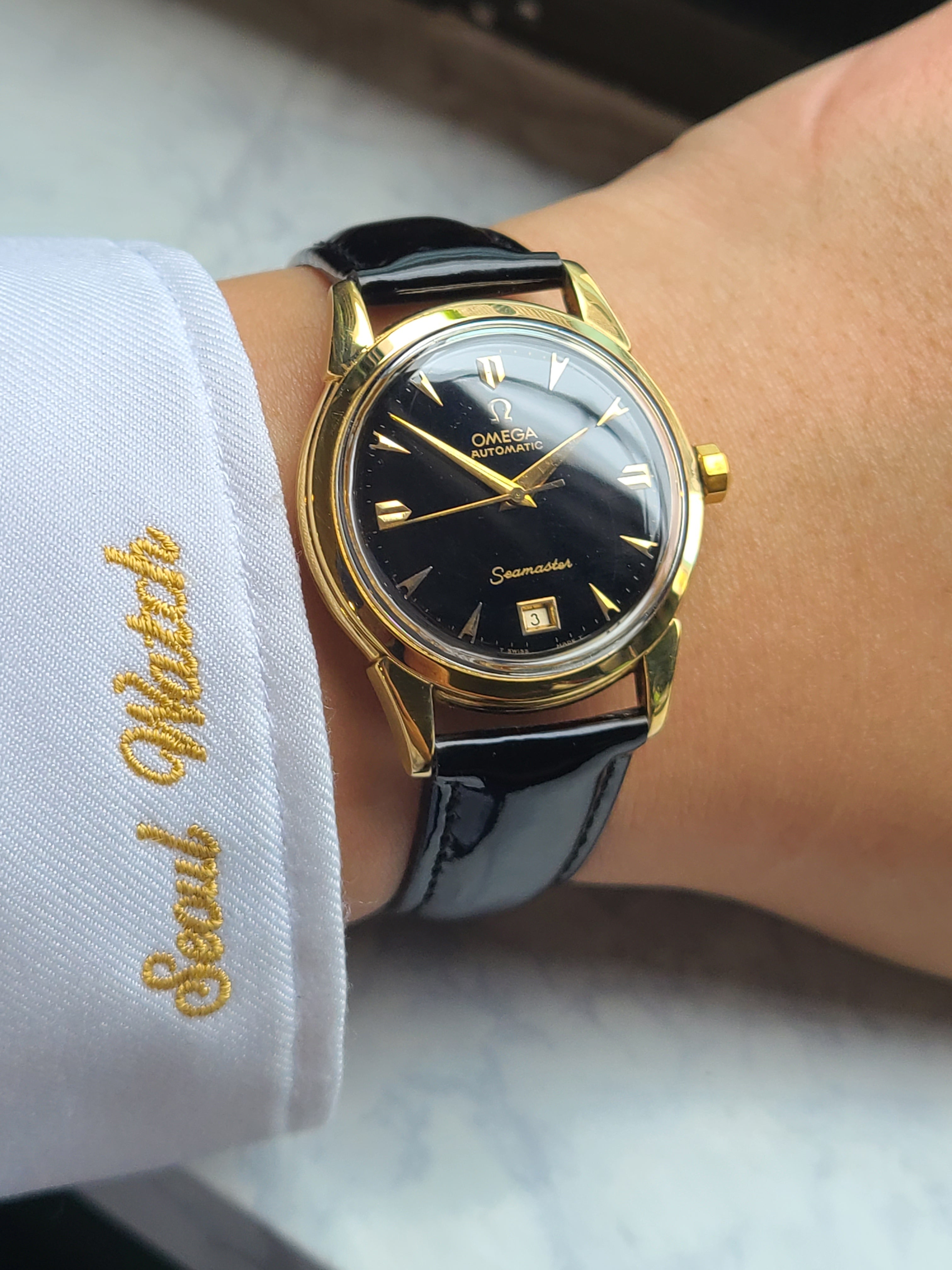 Omega Semaster Black 18K YG Solid 오메가 씨마스터 블랙 18K 옐로우골드 금통 빈티지