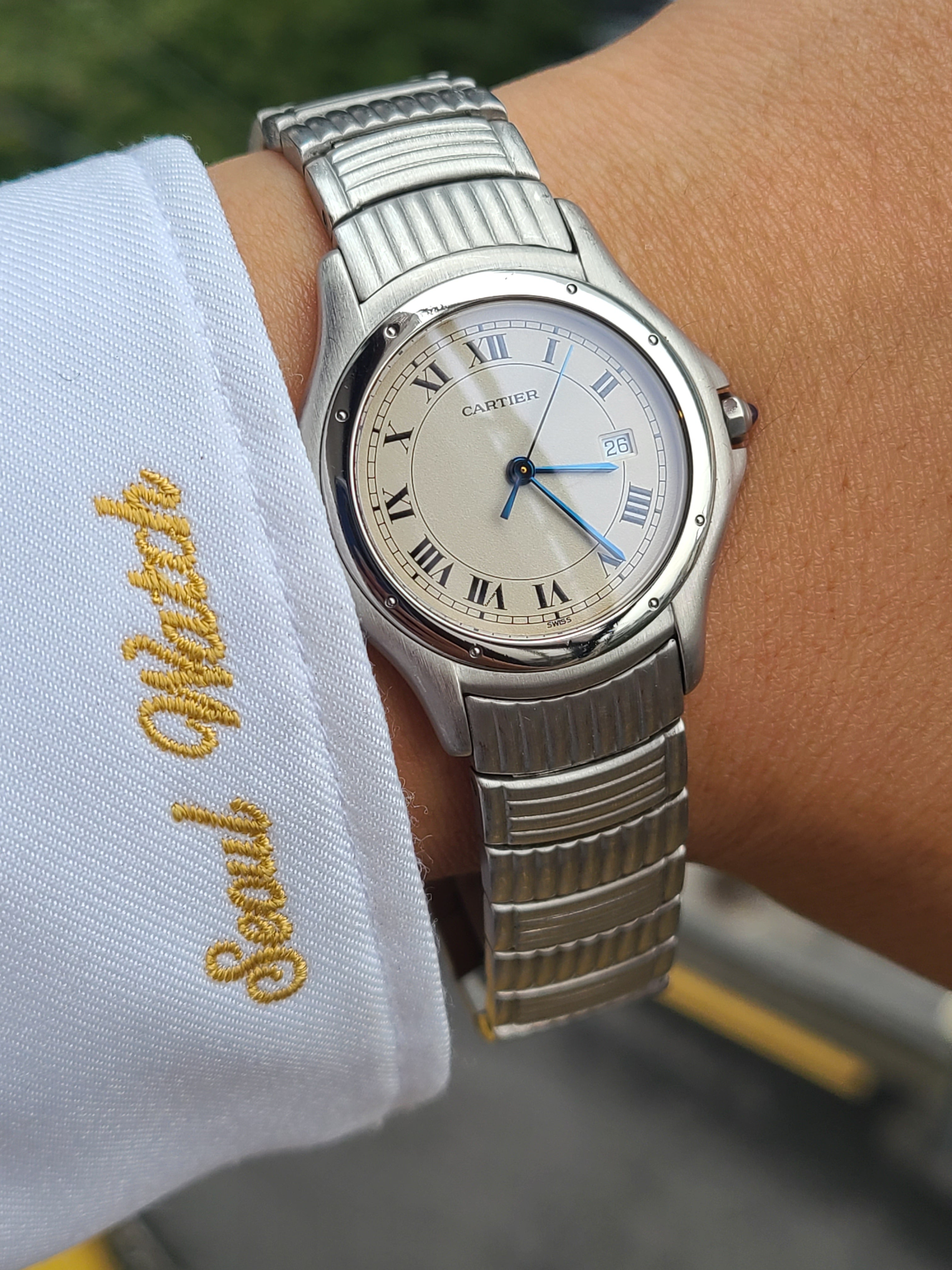 Cartier Panthere Cougar LM 까르띠에 팬더 쿠거 블랙로만 다이얼 LM 라지사이즈 남성