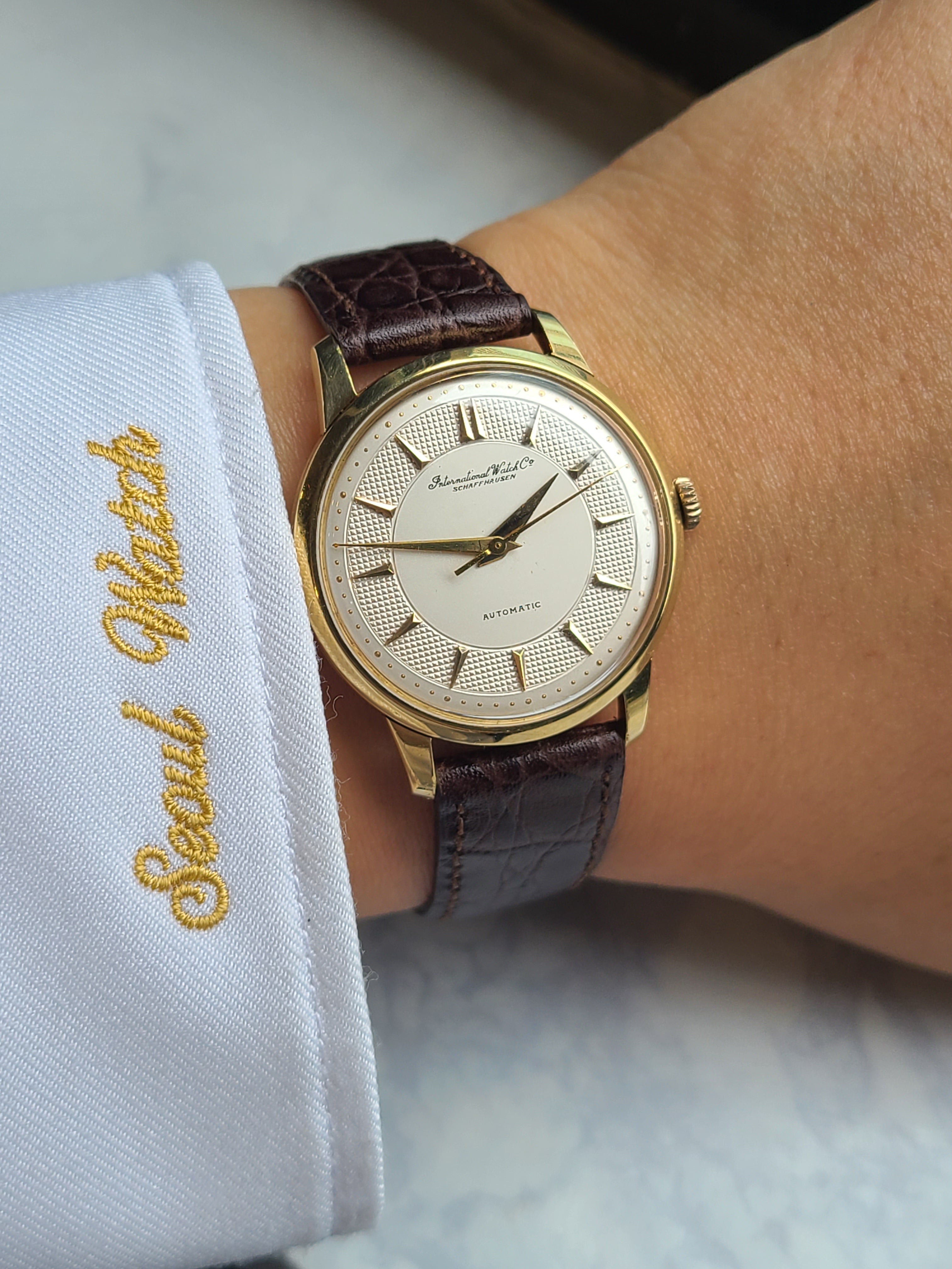 IWC Classic 18K YG Automatic IWC 클래식 기요쉐 다이얼 18K 금통 자동 빈티지