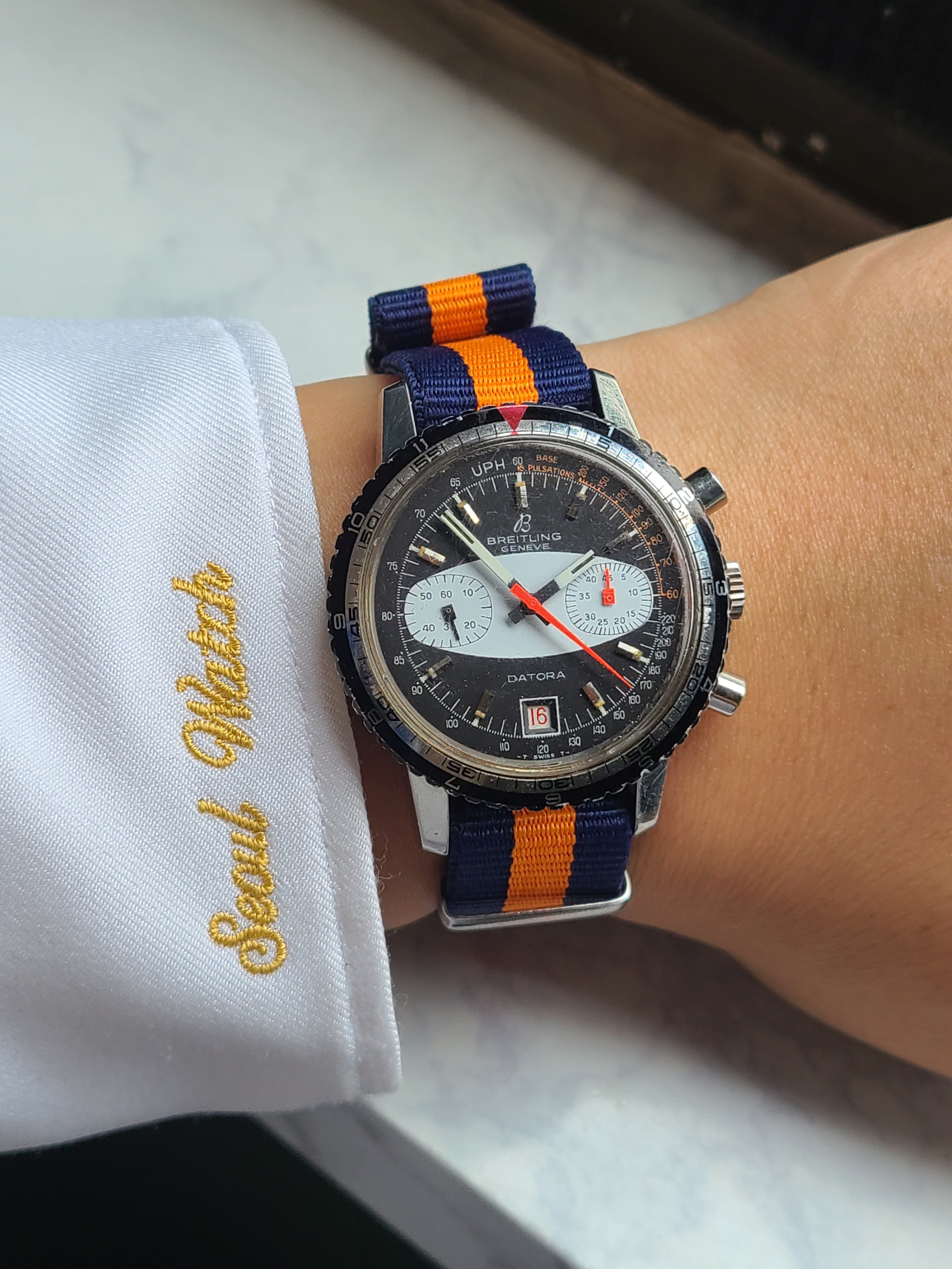 Breitling Datora Chronograph 브라이틀링 다토라 크로노그래프 매트블랙 화이트 서퍼보드 39