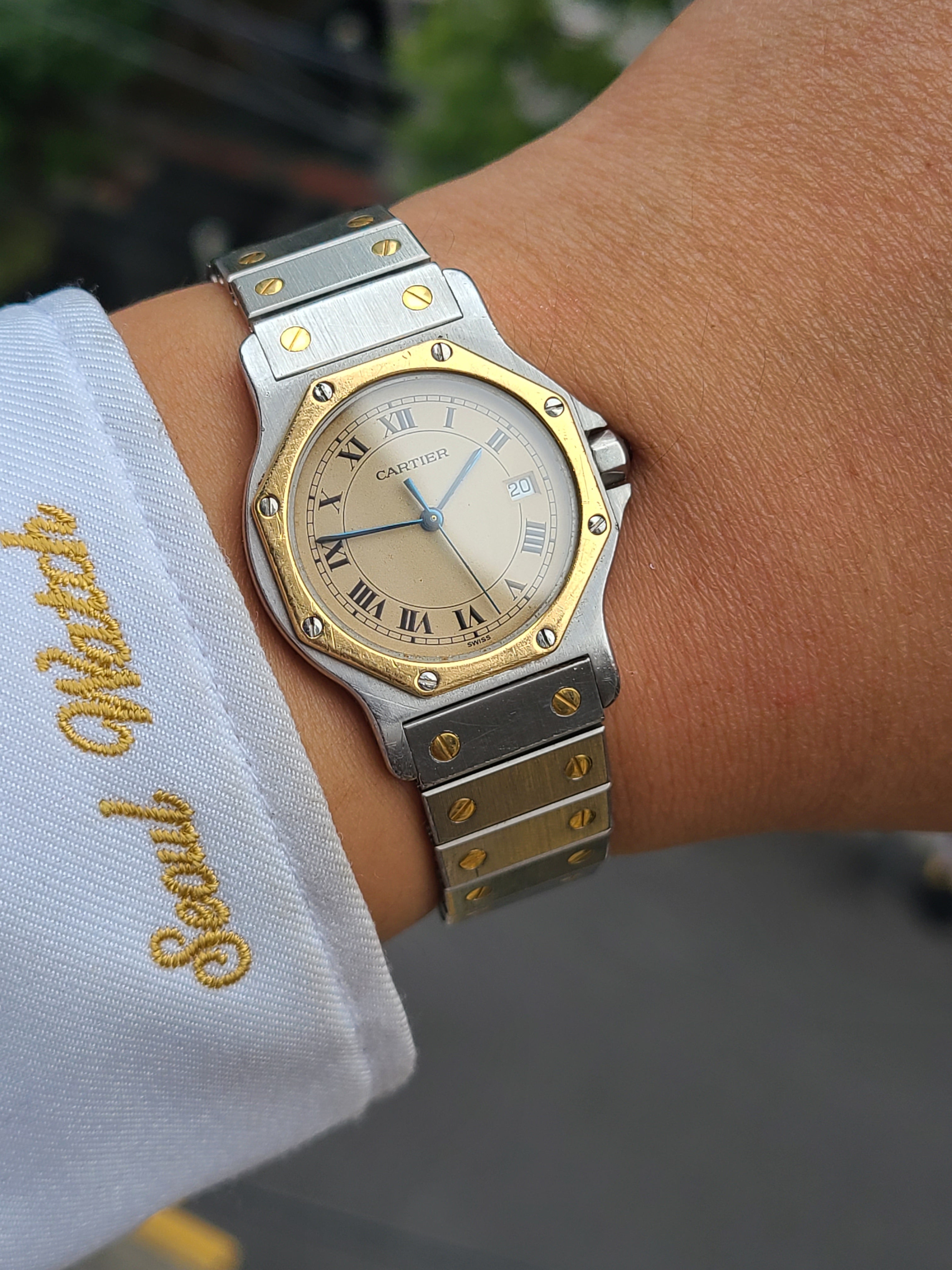 Cartier Santos Octagon LM 까르띠에 산토스 옥타곤 18K 콤비 LM 라지사이즈 남성용