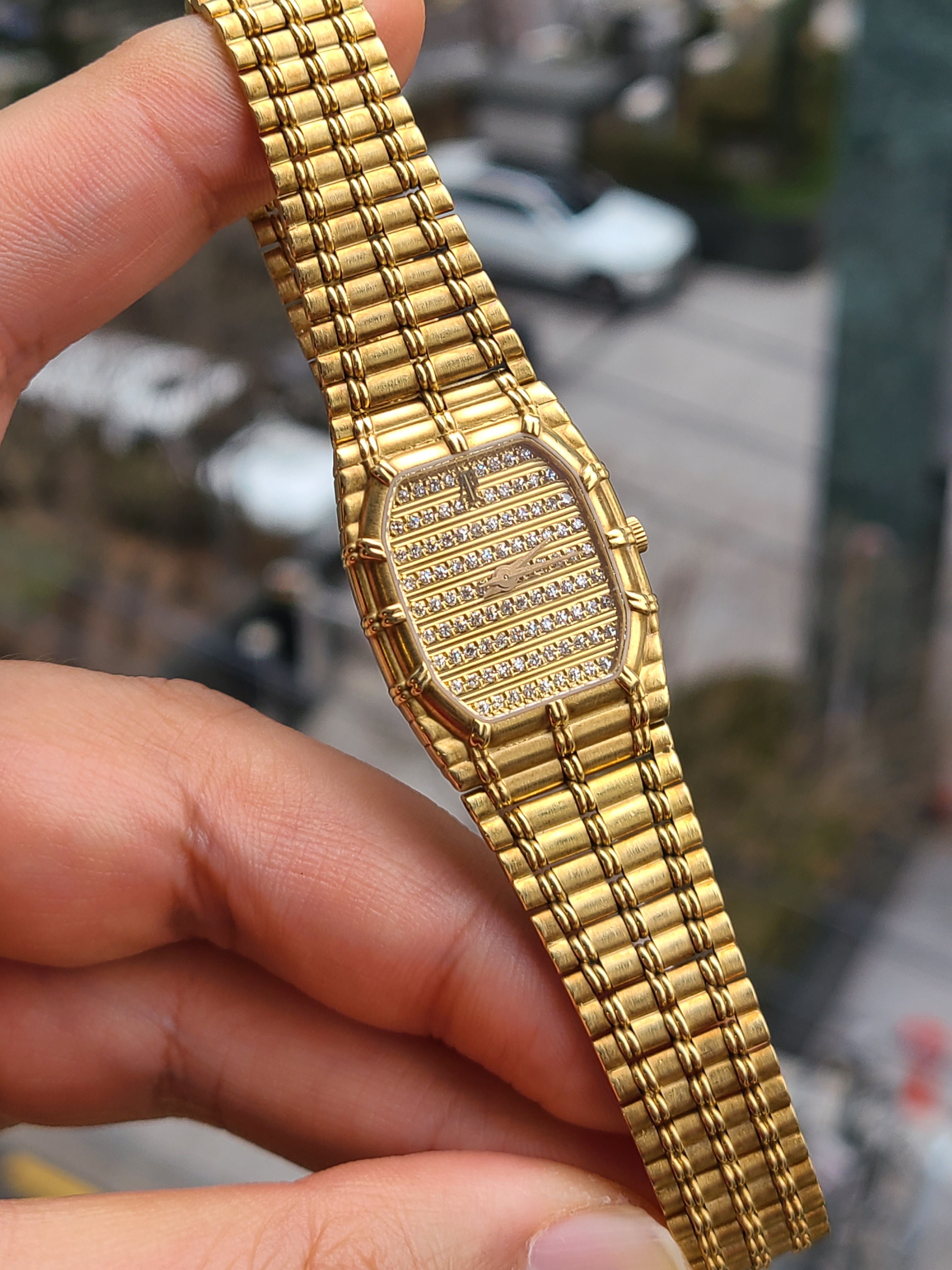 Audemars Piguet Bamboo Lady 오데마피게 코브라 밤부 대나무 파베다이아몬드 18K 옐로우 금통 여성용