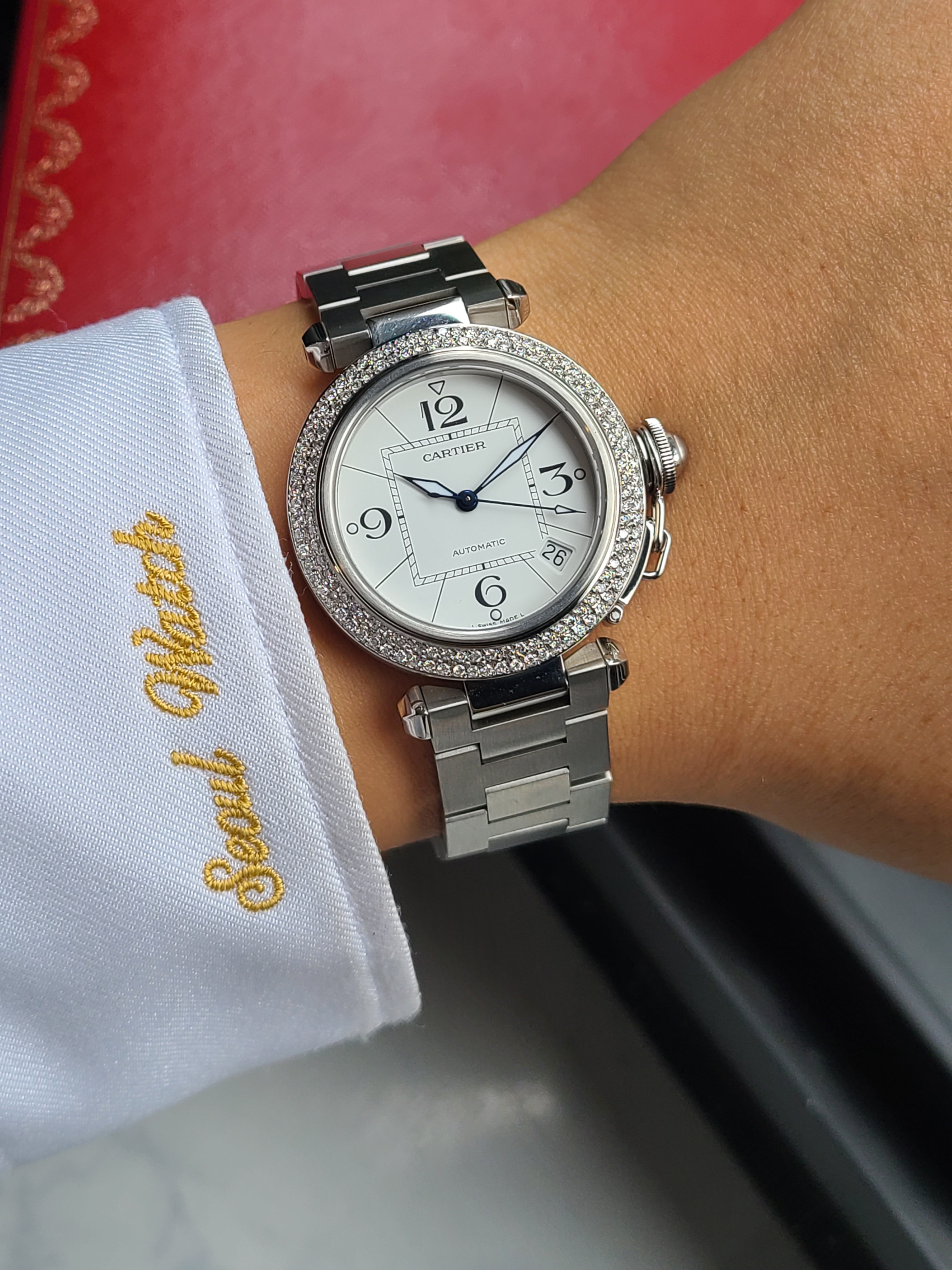 Cartier Pasha Diamond Arabic 까르띠에 파샤 다이아몬드 아라빅 다이얼 오토메틱 35
