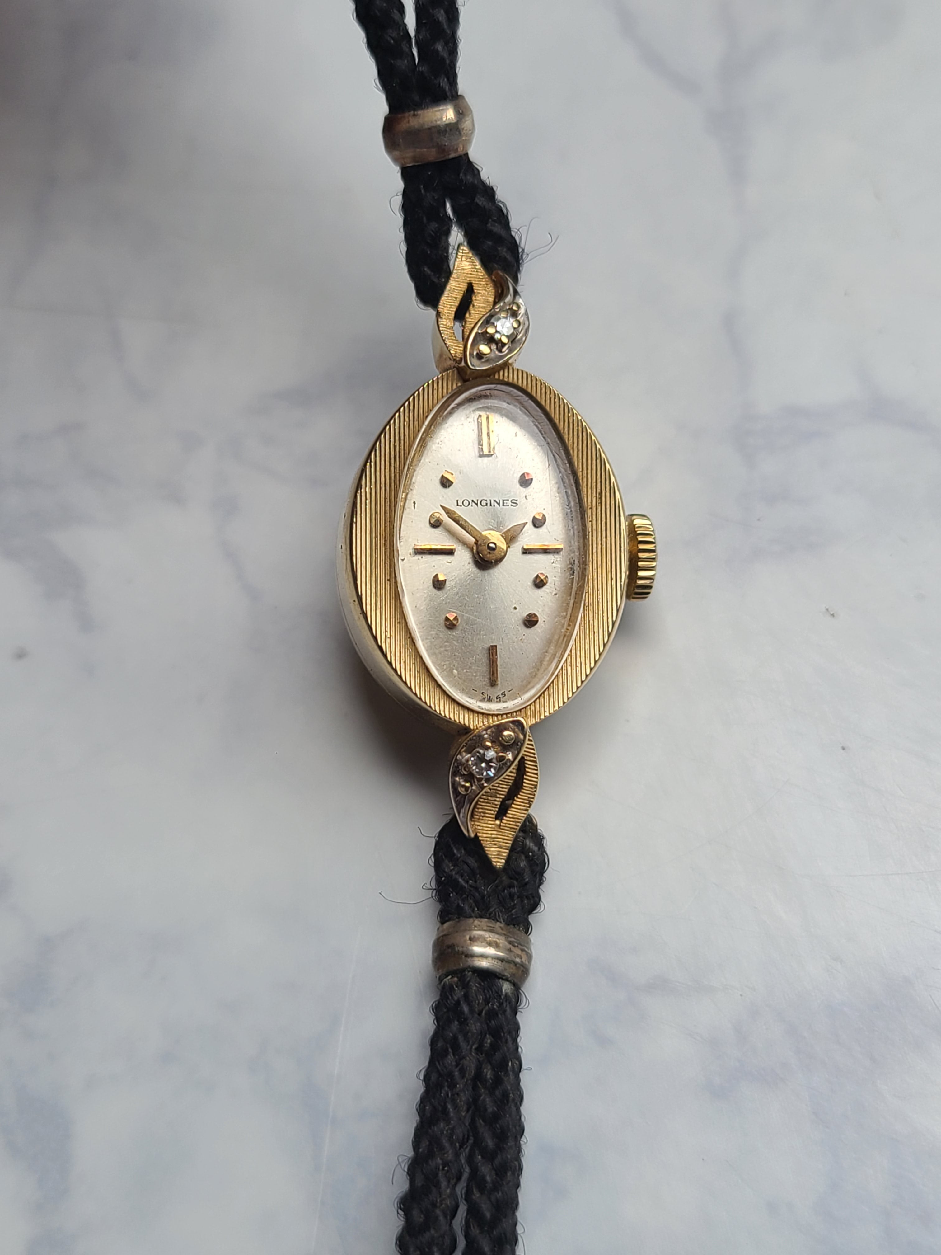 Longines Art Deco 14K YG Diamond 론진 아트데코 여성용 14K 옐로우골드 금통 다이아몬드 빈티지 1930s