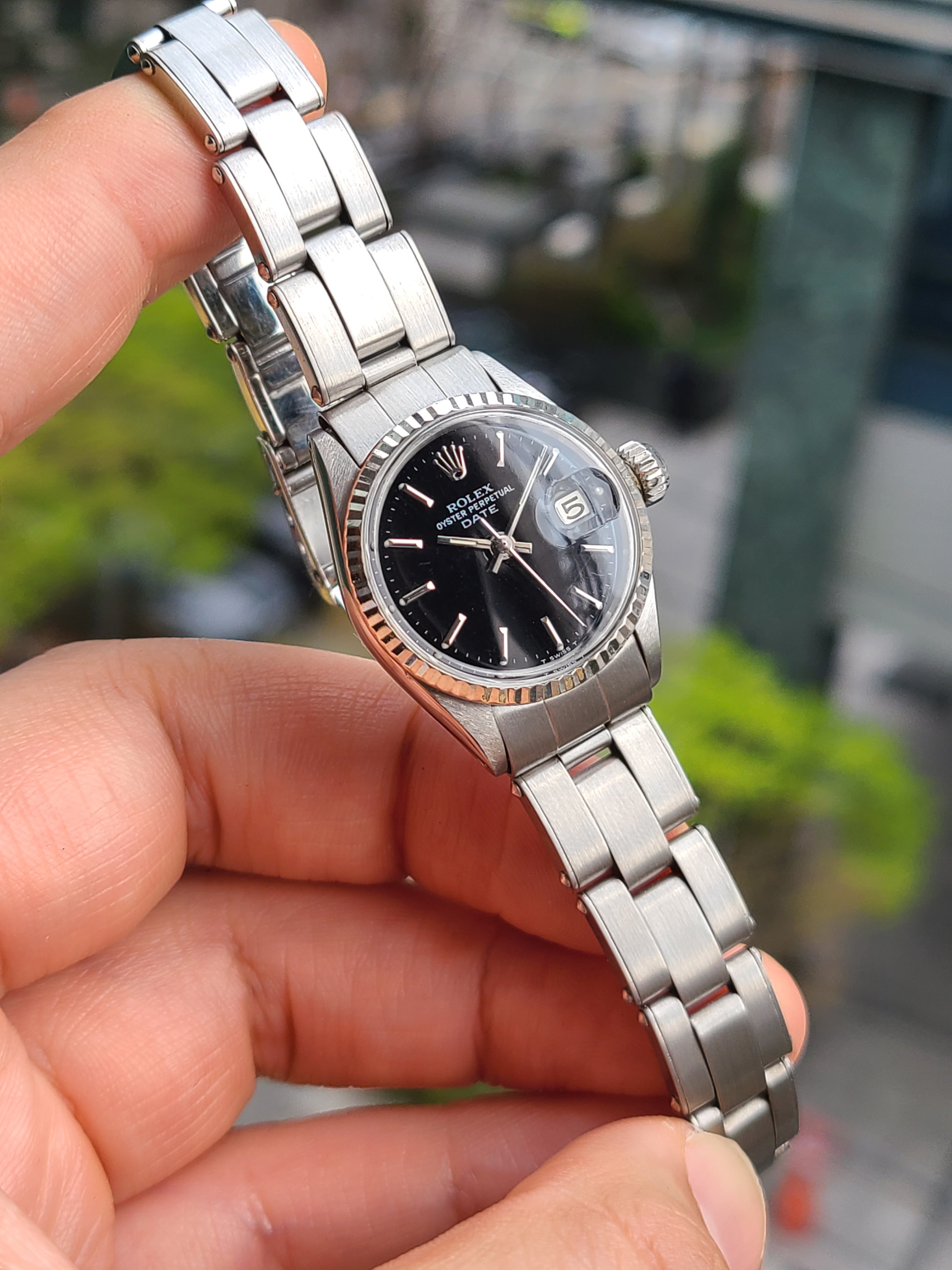 Rolex Oyster Perpetual Black Dial Women 롤렉스 오이스터 퍼페추얼 블랙 다이얼 여성용