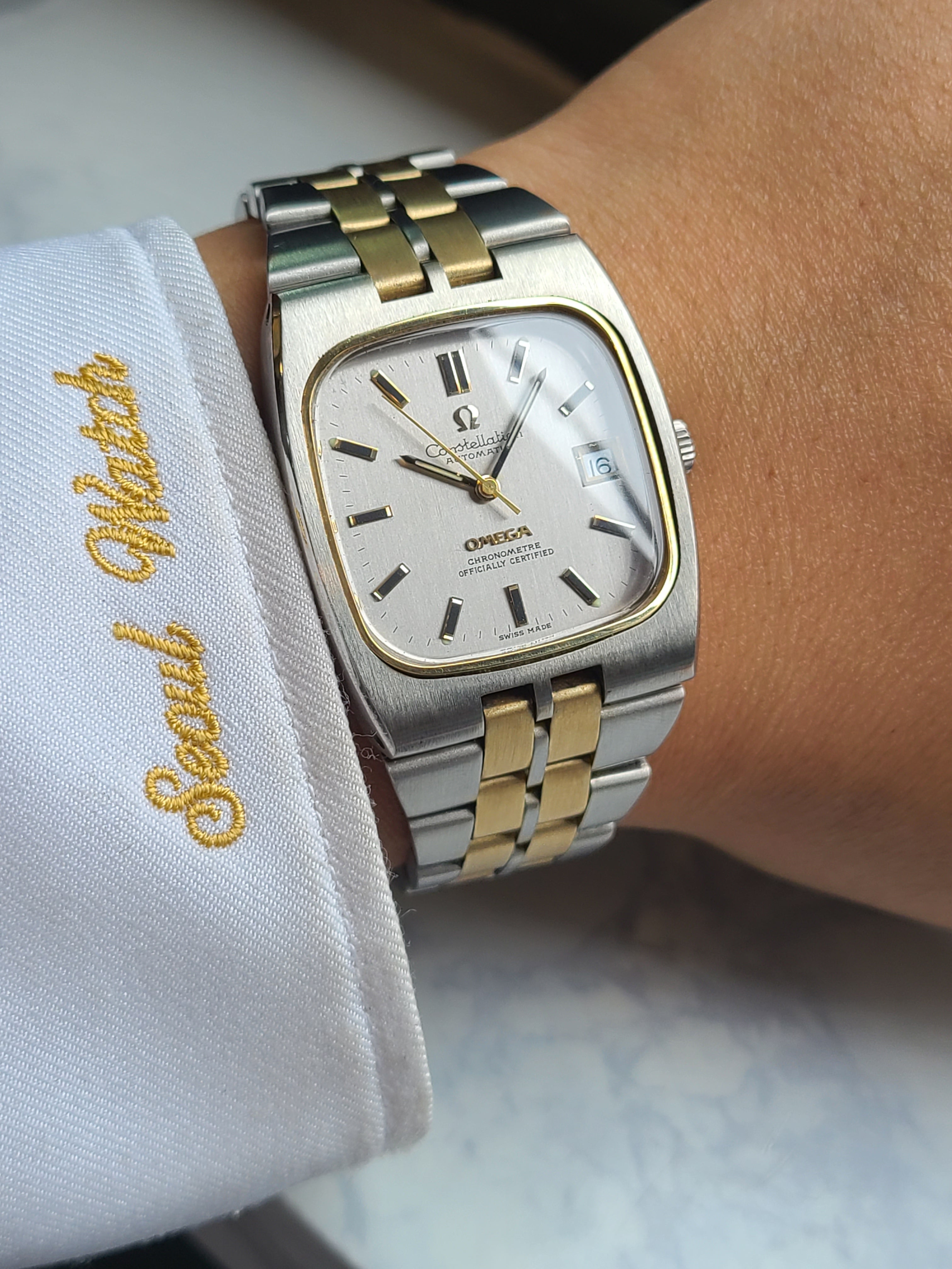 Omega Constellation Vintage 오메가 컨스틸레이션 점보 옐로우골드 콤비 브레이슬릿 빈티지